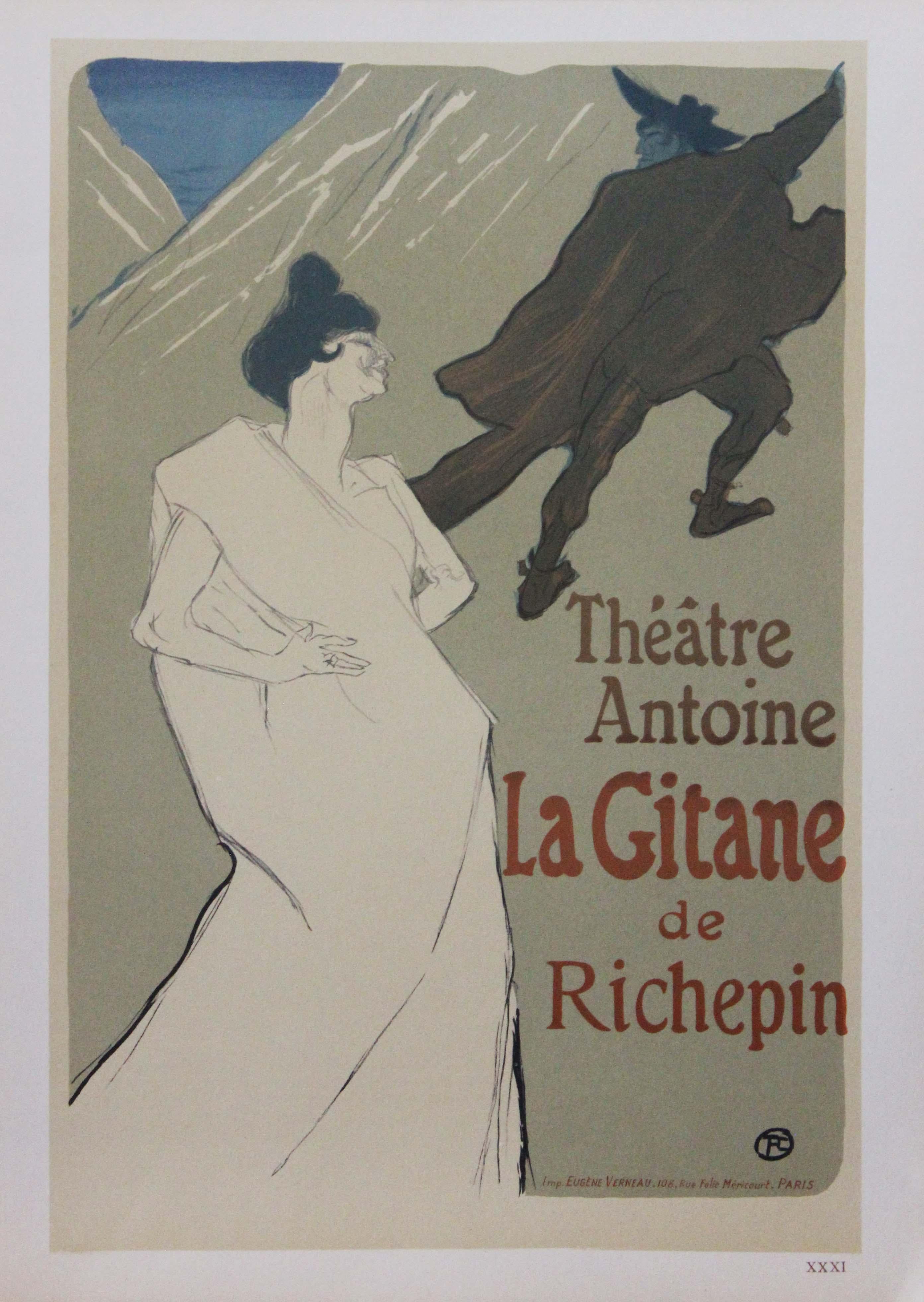 "La Gitane de Richepin" Lithographie XXXI