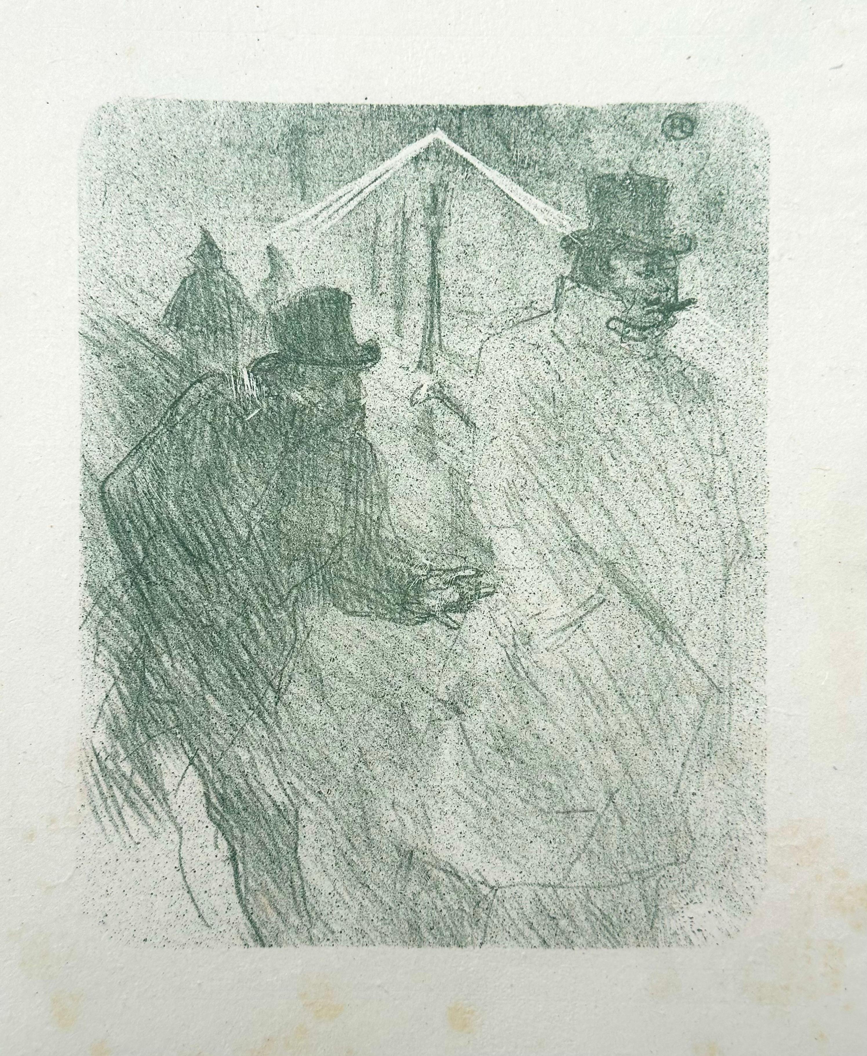 HENRY DE TOULOUSE-LAUTREC, Albi 1864 - Malromé 1901 
Le baron Möise, mendiant, 1898
Original lithograph on stone monogram in plate (mm 175x142) Wittrock bibliography: 190
From the series: "Au pied du Sinai" by G. Clemenceau (1898), printed on