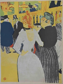 Vintage Moulin Rouge. La Goulue and her sister after H. de Toulouse-Lautrec-20th Century