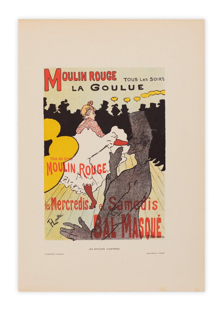 Moulin Rouge, La Goulue by Henri de Toulouse-Lautrec, Cabaret lithograph, 1896 For Sale 1