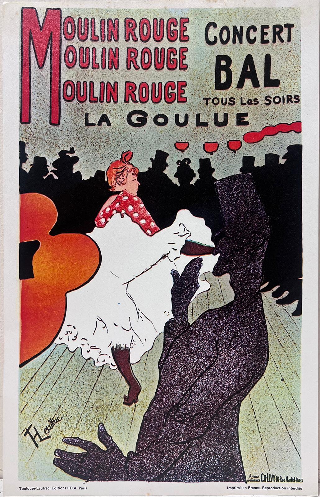 Henri de Toulouse-Lautrec Portrait Print - Moulin Rouge Paris Vintage French Color Poster after Henri Toulouse-Lautrec