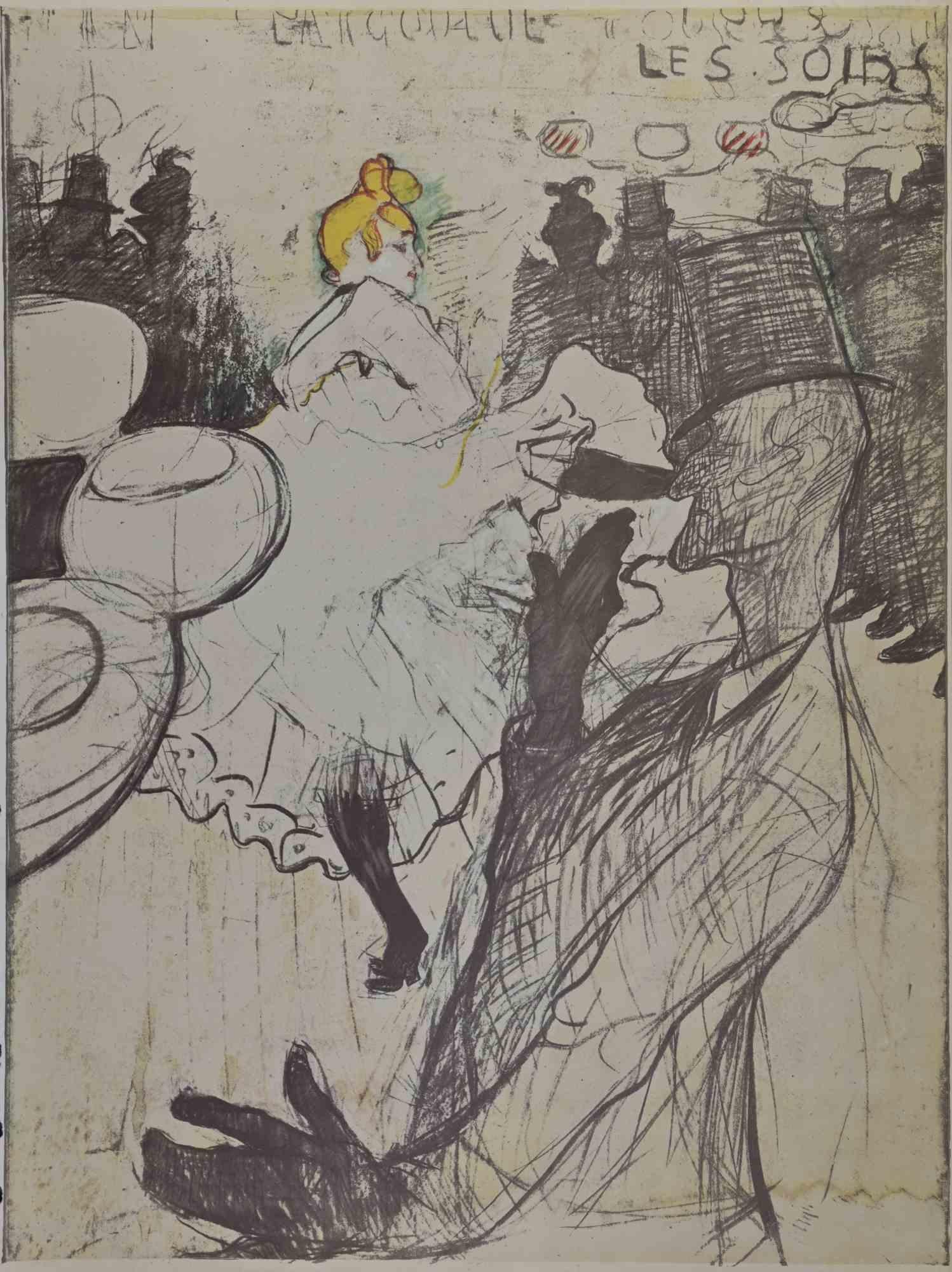 Moulin Rouge.La Goulue and Valentin le... by H. de Toulouse-Lautrec-20th Century