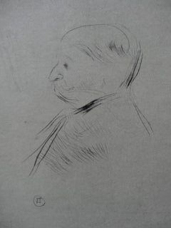 Portrait of M. X (Anonymous Man) - Original etching - 1927