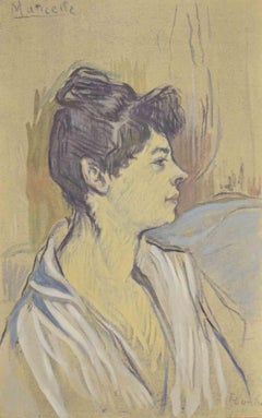 Ritratto di Marcelle-Litografia dopo H. de Toulouse-Lautrec-Metà del XX secolo