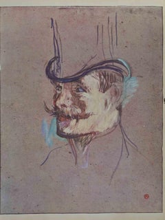 Vintage Portrait of Mr. Warrener -Lithograph after H. de Toulouse-Lautrec - 20th Century