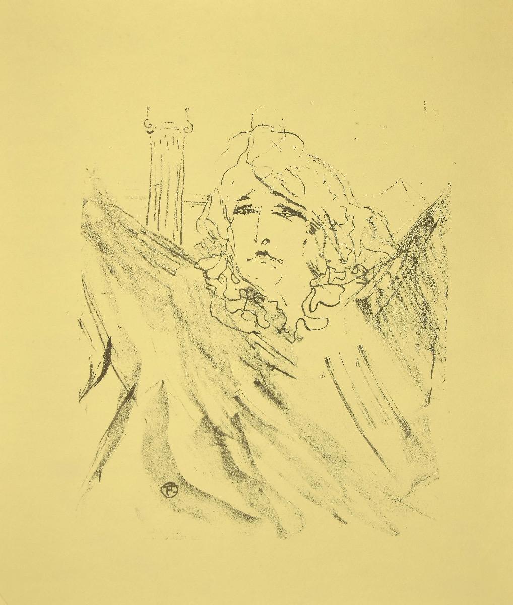 Sarah Bernhardt in "Cléopatre" - Lithograph after H.de Toulouse-Lautrec - 1970s