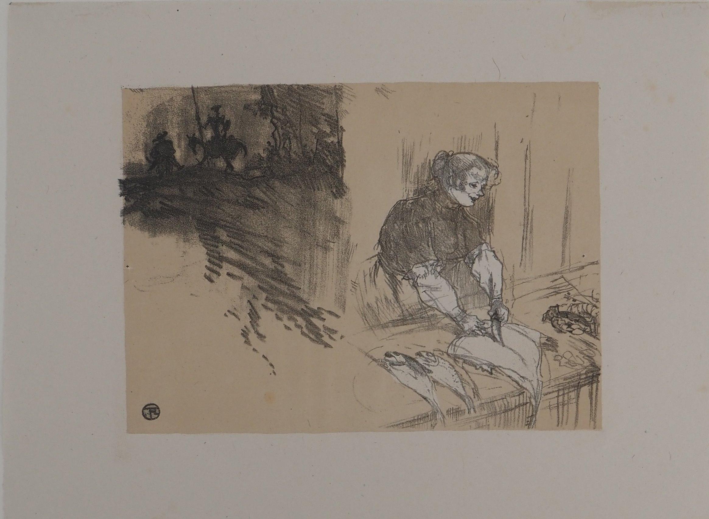 Portrait Print de Henri de Toulouse-Lautrec - Breves alegrías (Vendedor de pescado y Don Quijote) - Litografía original (Witrock #232)