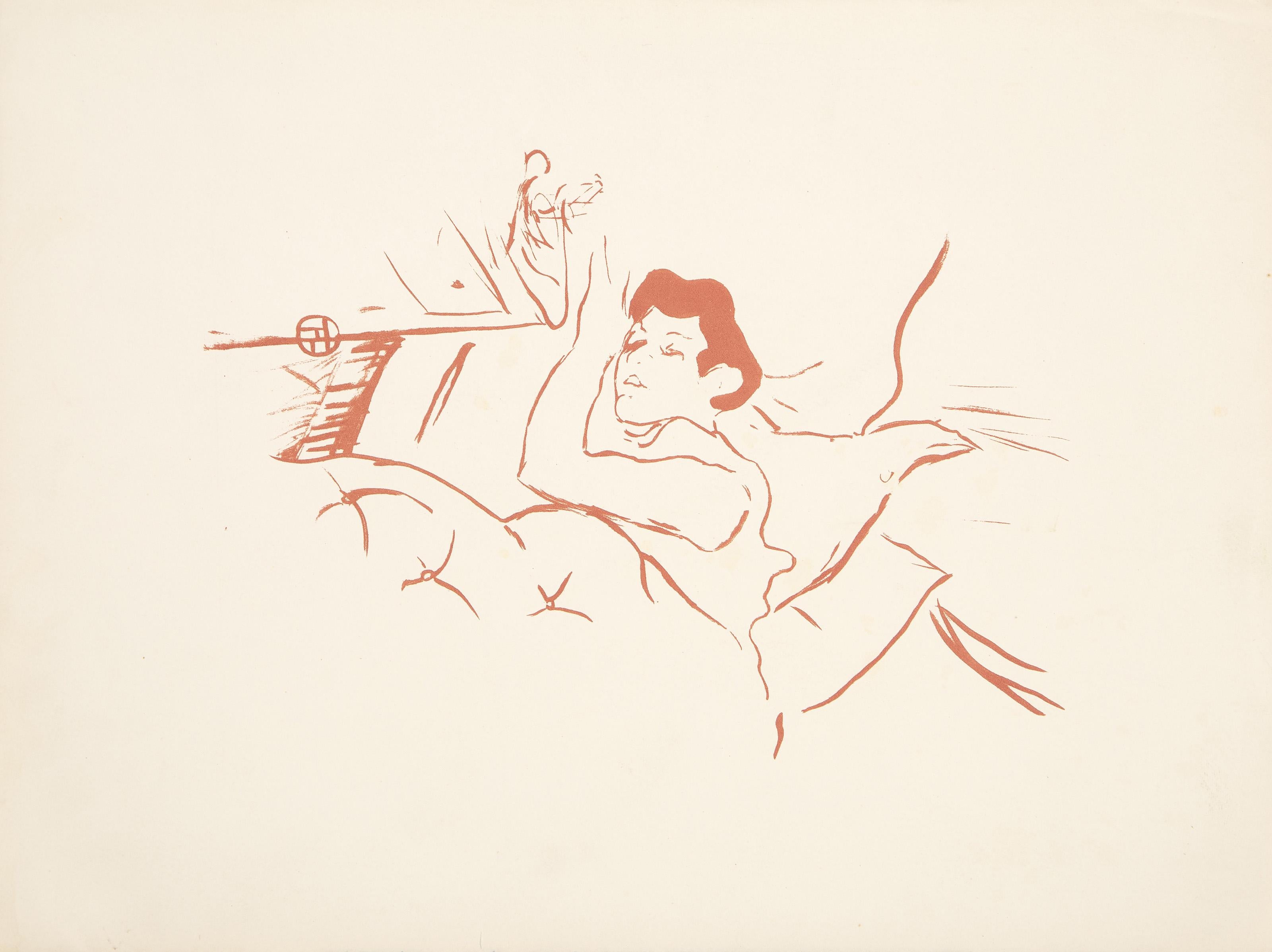  Henri de Toulouse-Lautrec, francese (1864 - 1901) -  Ta Bouche, Anno: 1893, Medium: Litografia, Dimensioni immagine: 7 x 10 pollici, Dimensioni: 11 x 14,75 pollici (27,94 x 37,47 cm), Descrizione: Dalla collezione del defunto Larry Saphire.