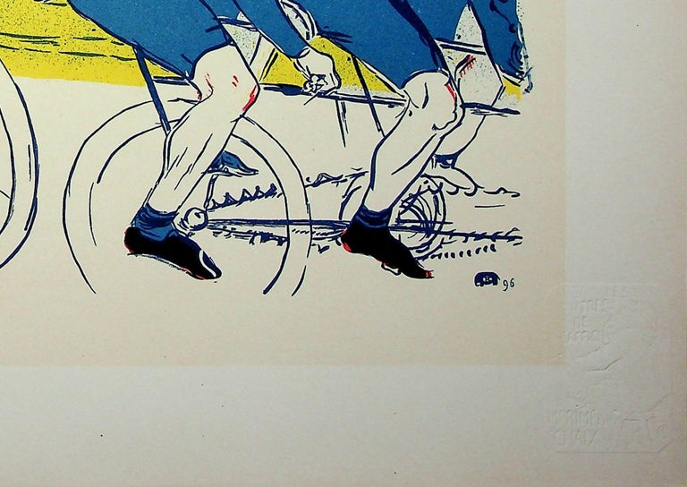 The bicycle race - Original Lithograph (Les Maîtres de l'Affiche), 1900 - Beige Figurative Print by Henri de Toulouse-Lautrec