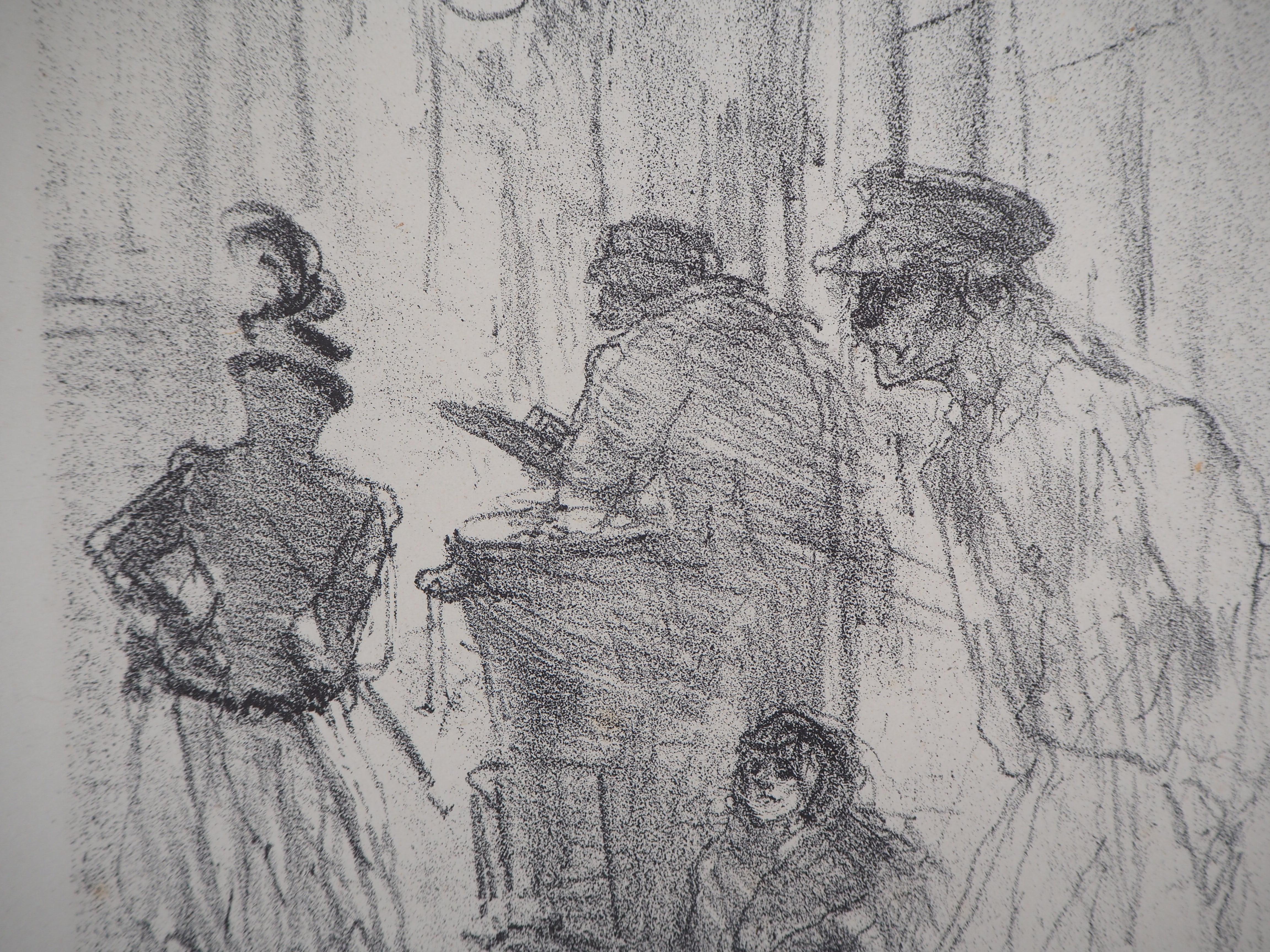 The Chestnut Vendor - Original lithograph (Witrock #232) - Gray Figurative Print by Henri de Toulouse-Lautrec