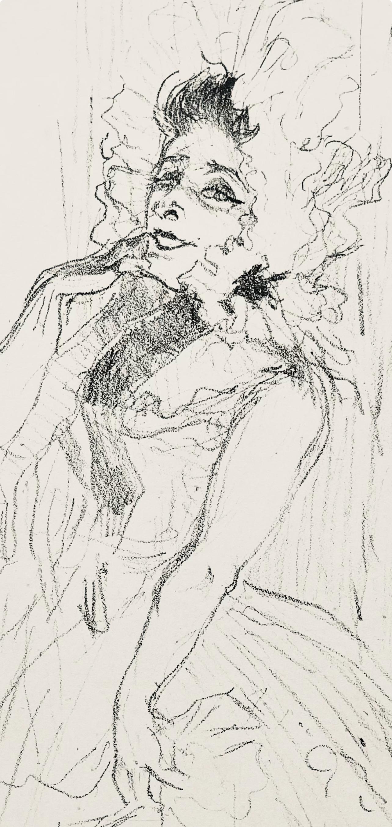 Toulouse-Lautrec, Anna Heldly dans Toutes ces Dames, Derrière le miroir (d'après) - Post-impressionnisme Print par Henri de Toulouse-Lautrec
