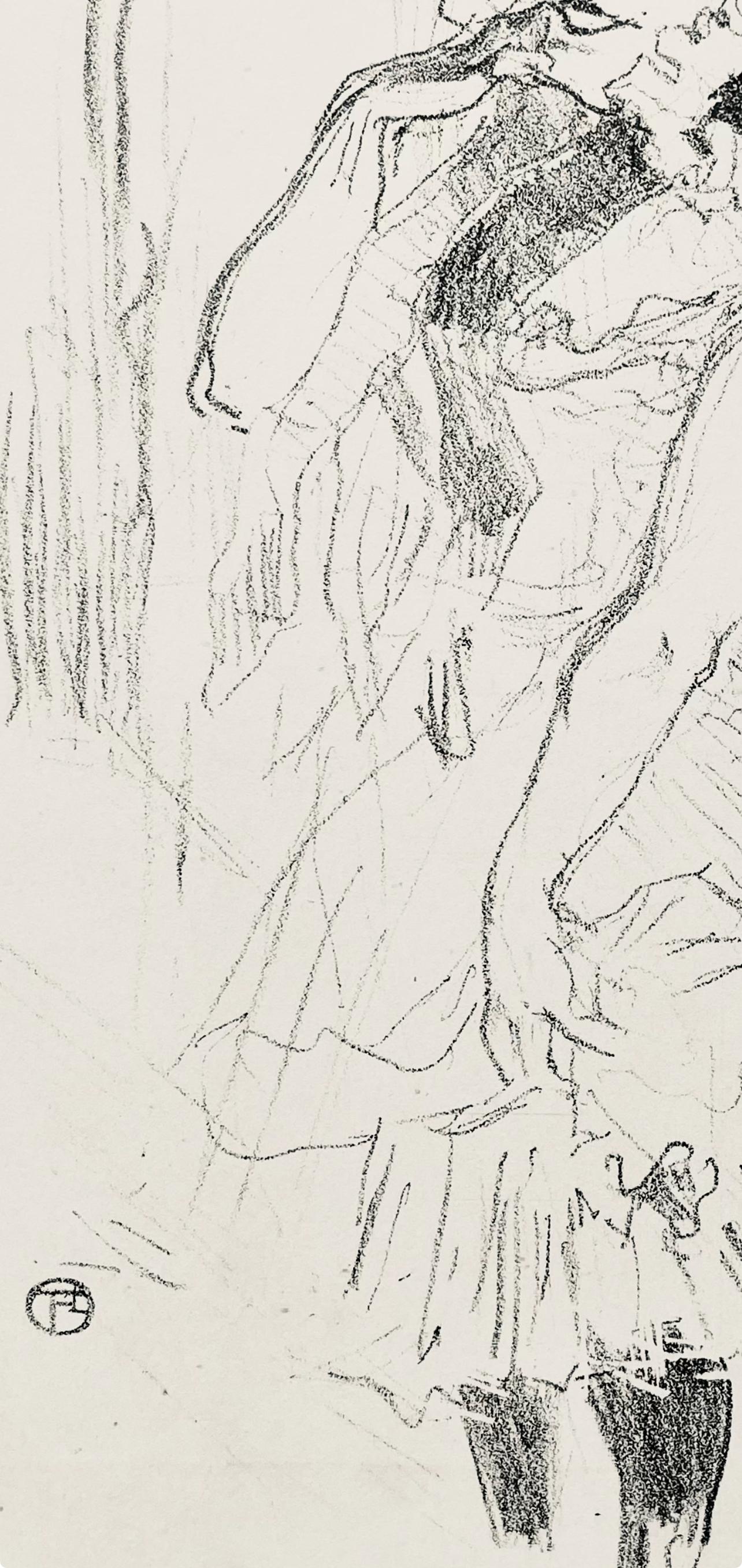 Toulouse-Lautrec, Anna Heldly dans Toutes ces Dames, Derrière le miroir (d'après) - Beige Figurative Print par Henri de Toulouse-Lautrec