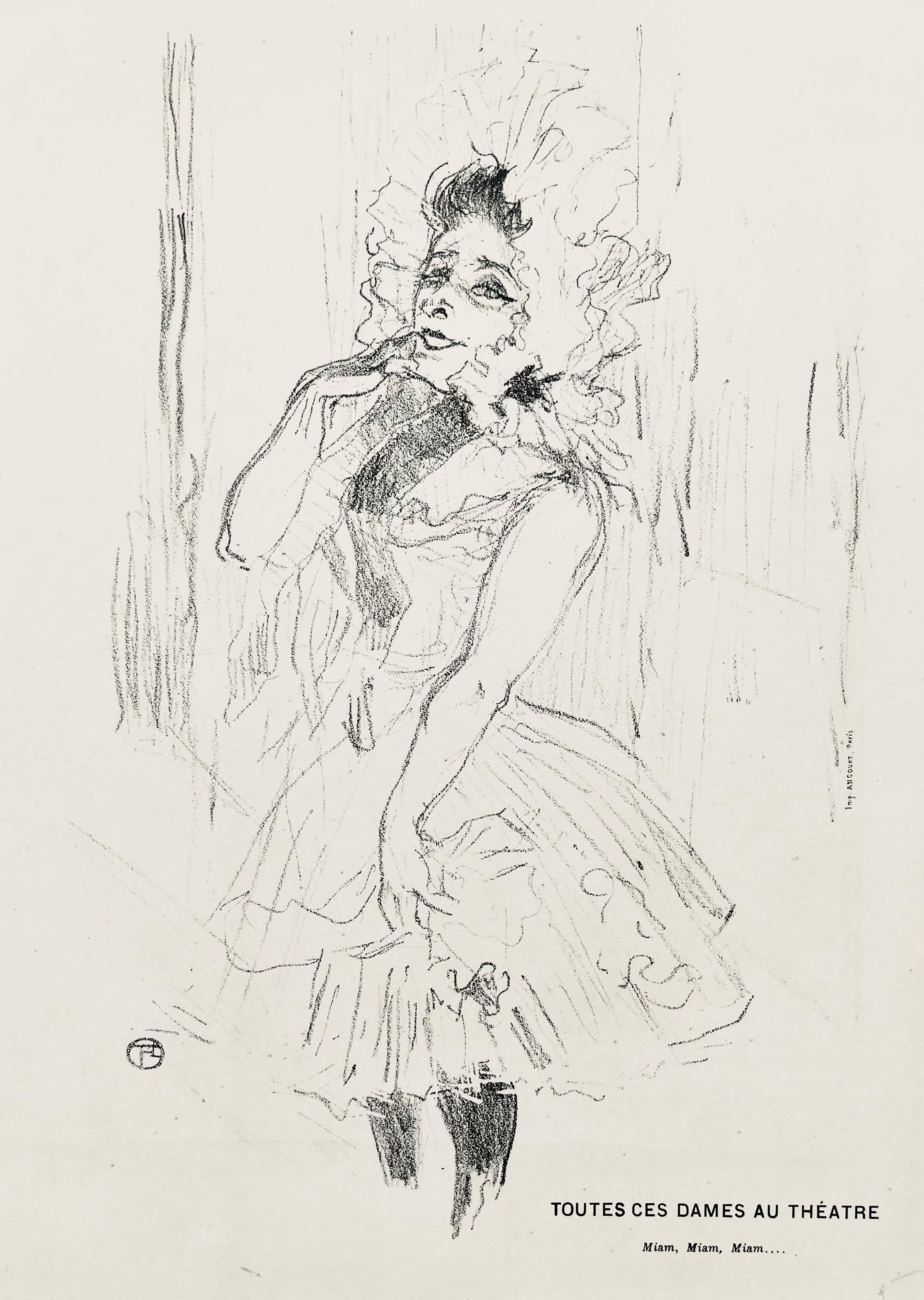 Figurative Print Henri de Toulouse-Lautrec - Toulouse-Lautrec, Anna Heldly dans Toutes ces Dames, Derrière le miroir (d'après)