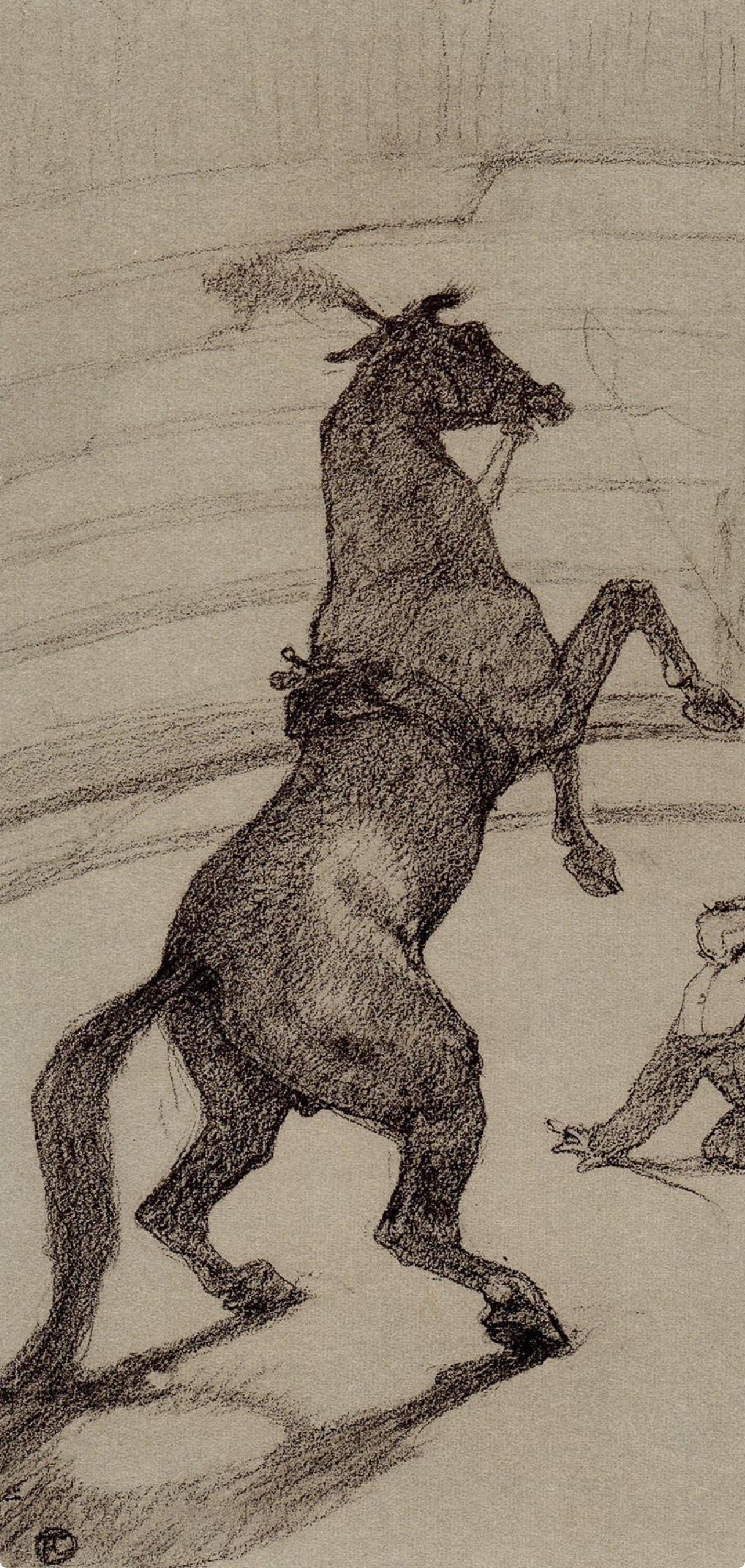 Toulouse-Lautrec, Cheval pointant, Der Zirkus von Toulouse-Lautrec (nach) – Print von Henri de Toulouse-Lautrec