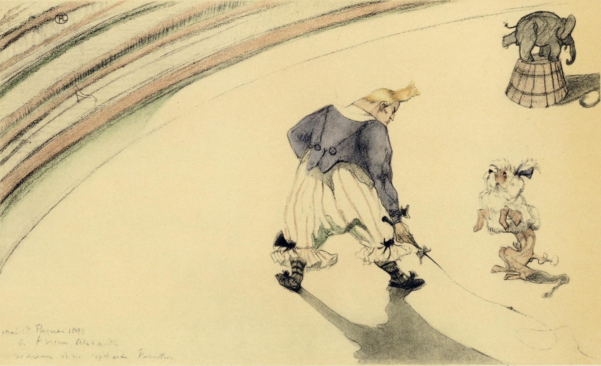 Henri de Toulouse-Lautrec Figurative Print – Toulouse-Lautrec, Clown dresseur, Der Zirkus von Toulouse-Lautrec (nach)
