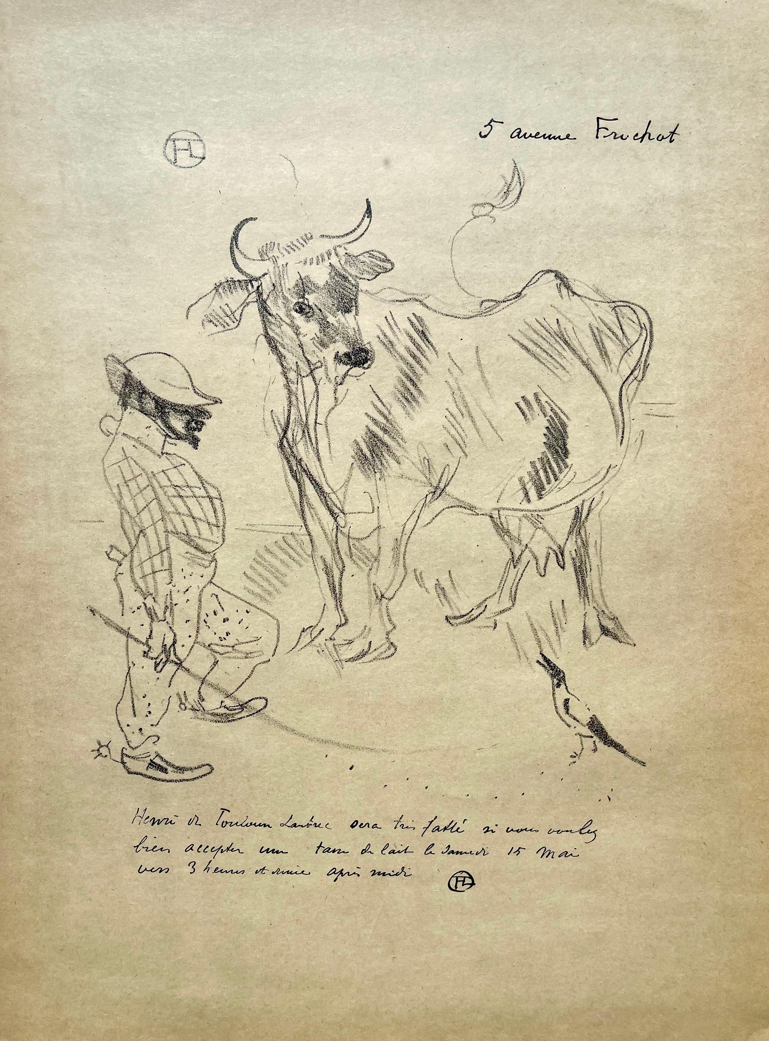 Landscape Print Henri de Toulouse-Lautrec - Toulouse-Lautrec, Composition, Derrière le miroir (d'après)