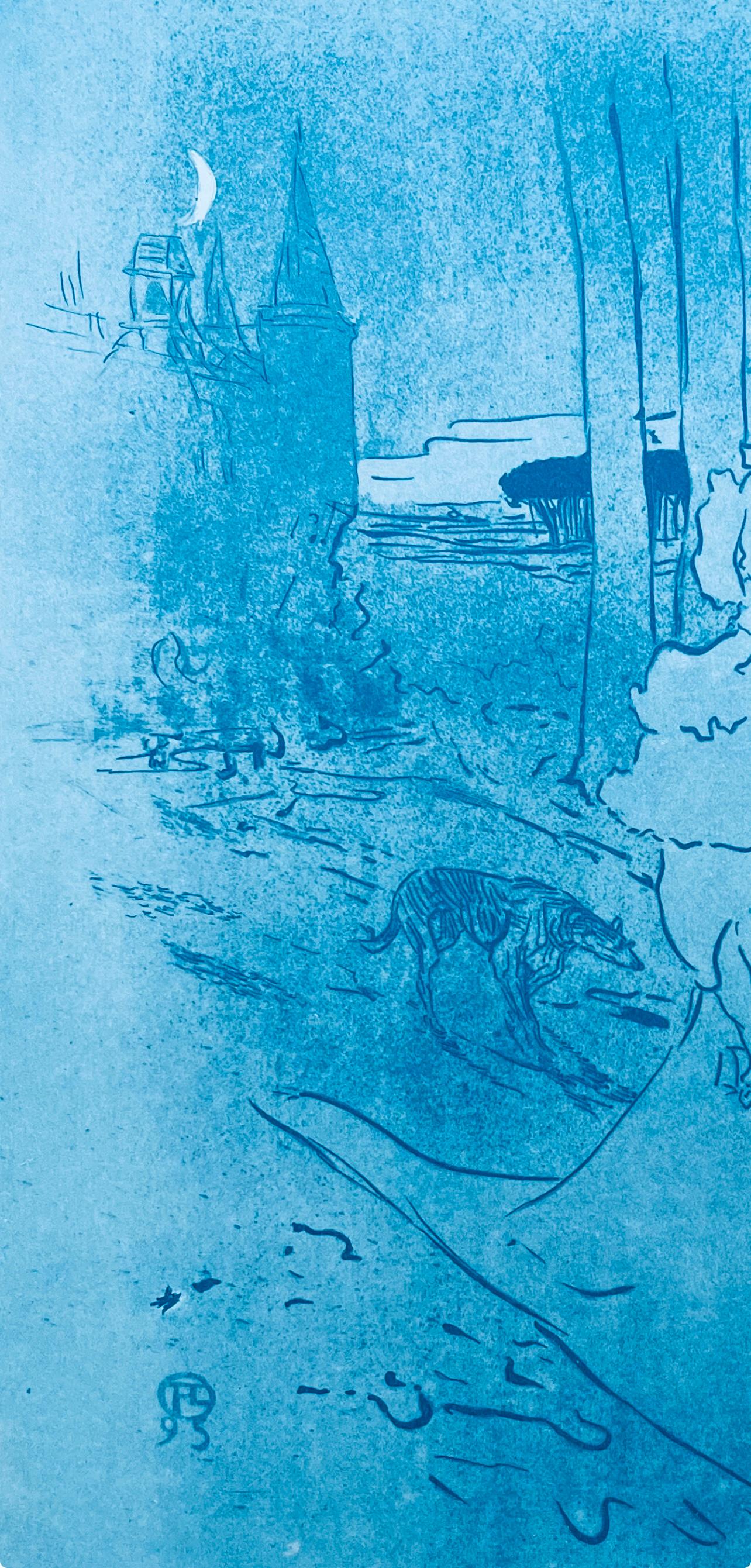 Toulouse-Lautrec, Composition, Femmes De Lautrec (after) - Blue Figurative Print by Henri de Toulouse-Lautrec