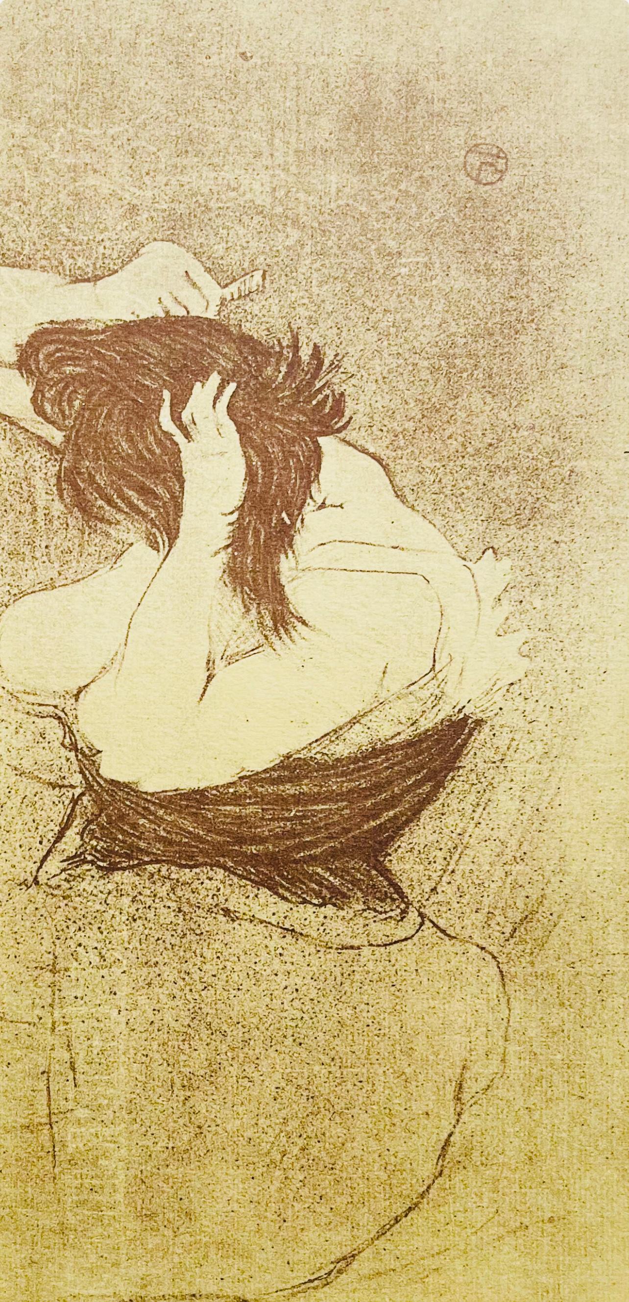 Toulouse-Lautrec, Composition, Femmes De Lautrec (after) - Beige Figurative Print by Henri de Toulouse-Lautrec
