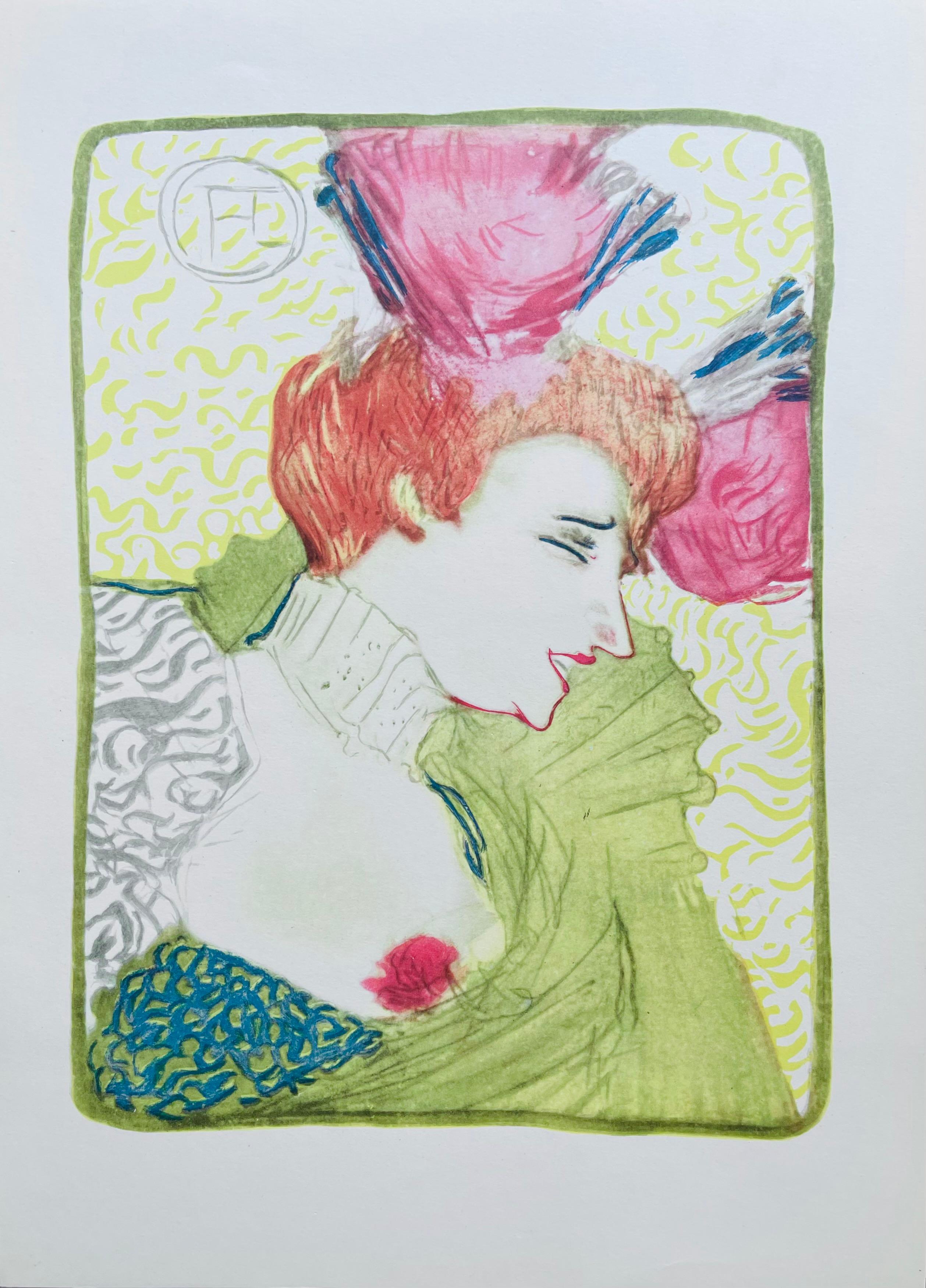 Medium: Lithograph and stencil on vélin paper
Year: 1954
Paper Size: 13.5 x 9.5 inches
Inscription: Signed in the plate and unnumbered, as issued
Notes: From the folio, Femmes de Lautrec, 21 Planches en Couleurs, Collezione dell'Obelisco, 1947.