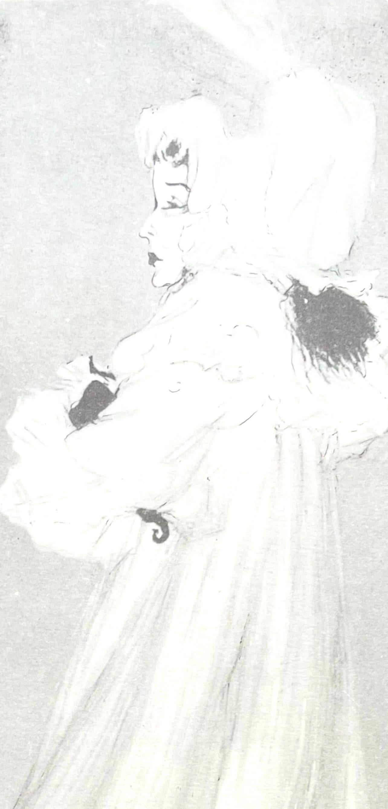 Support : Lithographie et pochoir sur papier vélin
Année : 1954
Taille du papier : 13,5 x 9,5 pouces
Inscription : Non signé et non numéroté, tel que publié
Notes : Extrait de l'in-folio Femmes de Lautrec, 21 Planches en Couleurs, Collezione