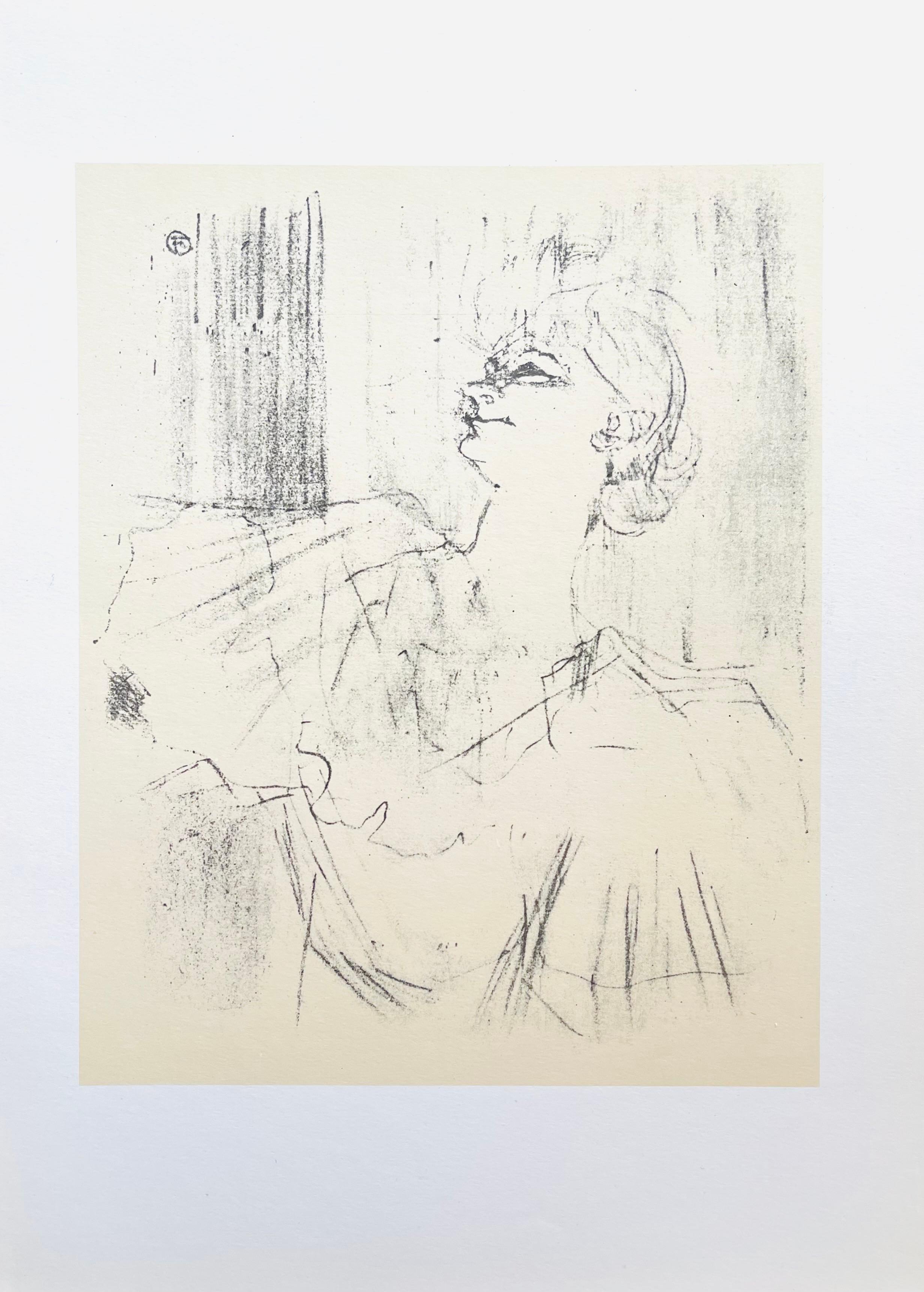 Support : Lithographie et pochoir sur papier vélin
Année : 1954
Taille du papier : 13,5 x 9,5 pouces
Inscription : Non signé et non numéroté, tel que publié
Notes : Extrait de l'in-folio Femmes de Lautrec, 21 Planches en Couleurs, Collezione