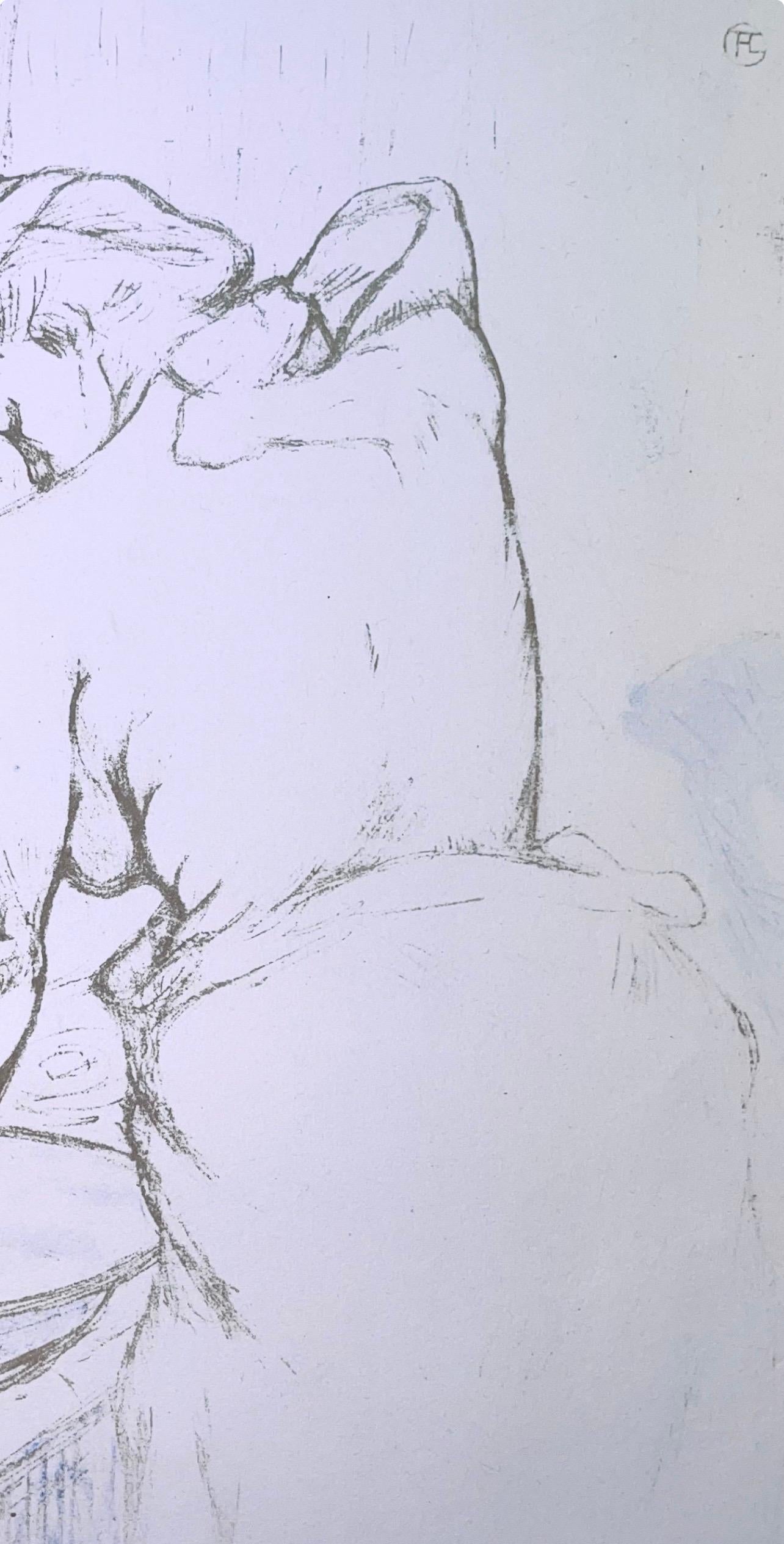 Toulouse-Lautrec, Composition, Images de Lautrec (after) - Purple Figurative Print by Henri de Toulouse-Lautrec