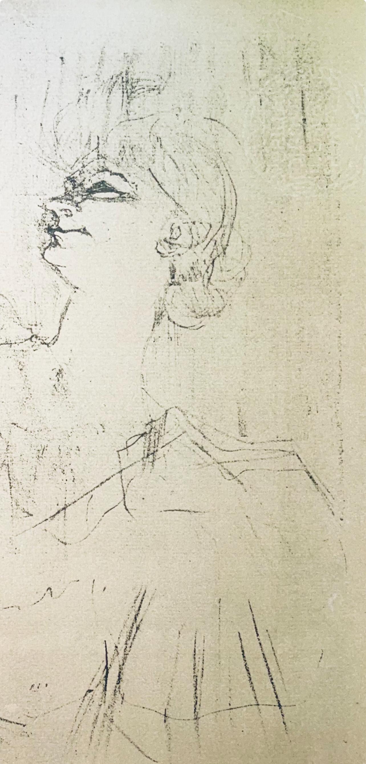 Toulouse-Lautrec, Composition, Images de Lautrec (after) - Beige Figurative Print by Henri de Toulouse-Lautrec