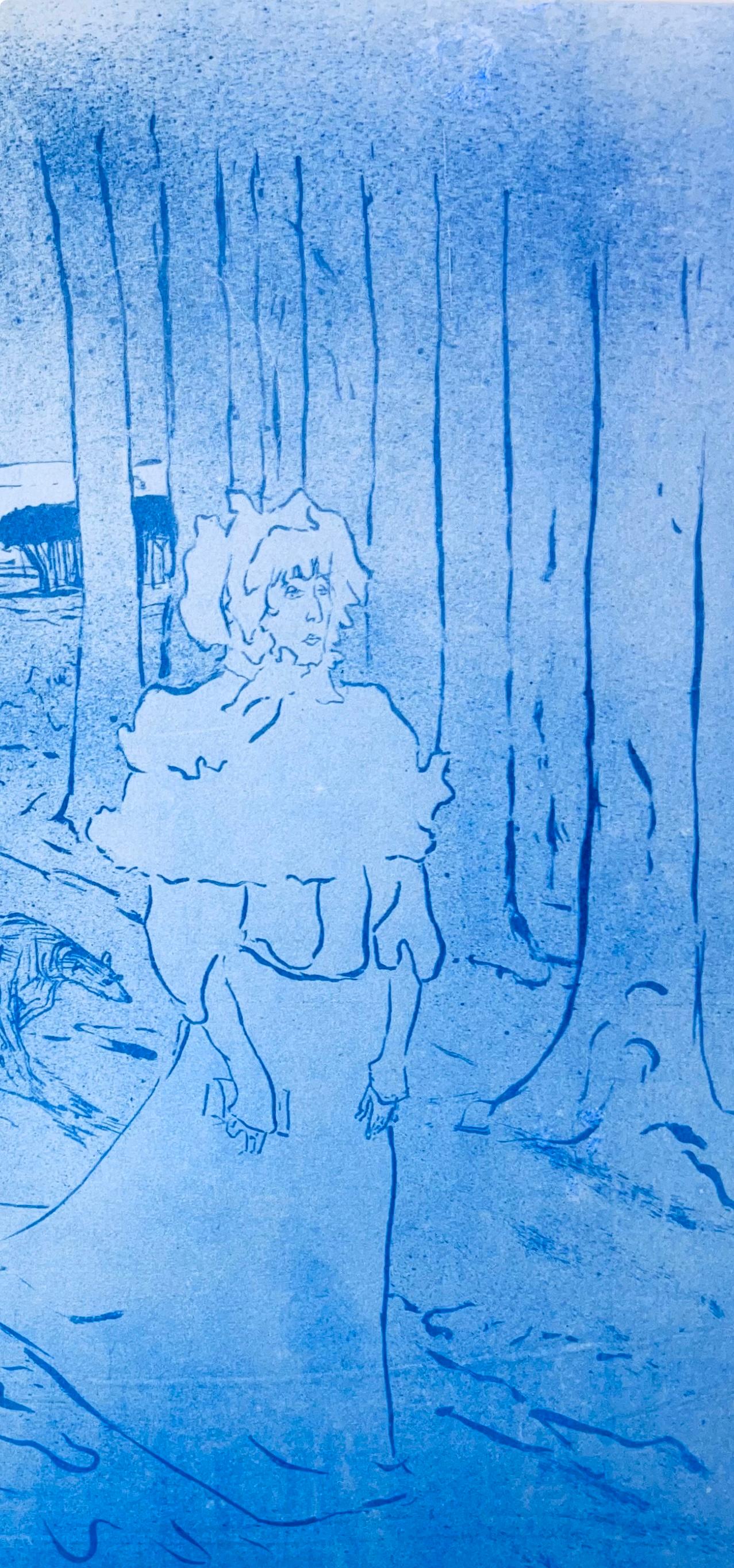 Toulouse-Lautrec, Composition, Images de Lautrec (after) - Blue Landscape Print by Henri de Toulouse-Lautrec