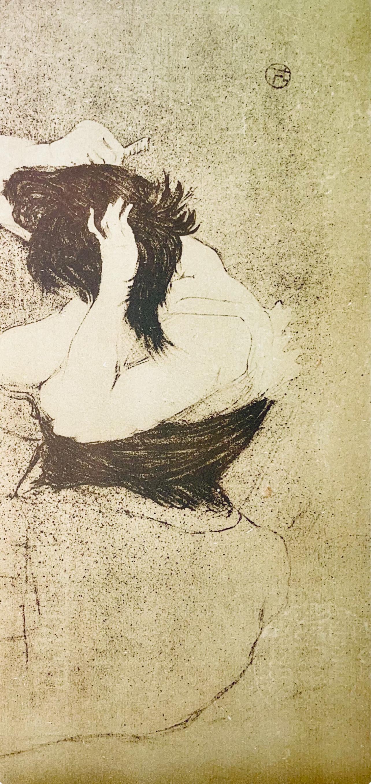 Medium: Lithograph and stencil on vélin Polifilo paper
Year: 1947
Paper Size: 13.78 x 10.24 inches
Inscription: Signed in the plate and unnumbered, as issued
Notes: From the folio, Images de Lautrec, 21 Planches en Couleurs, Collezione