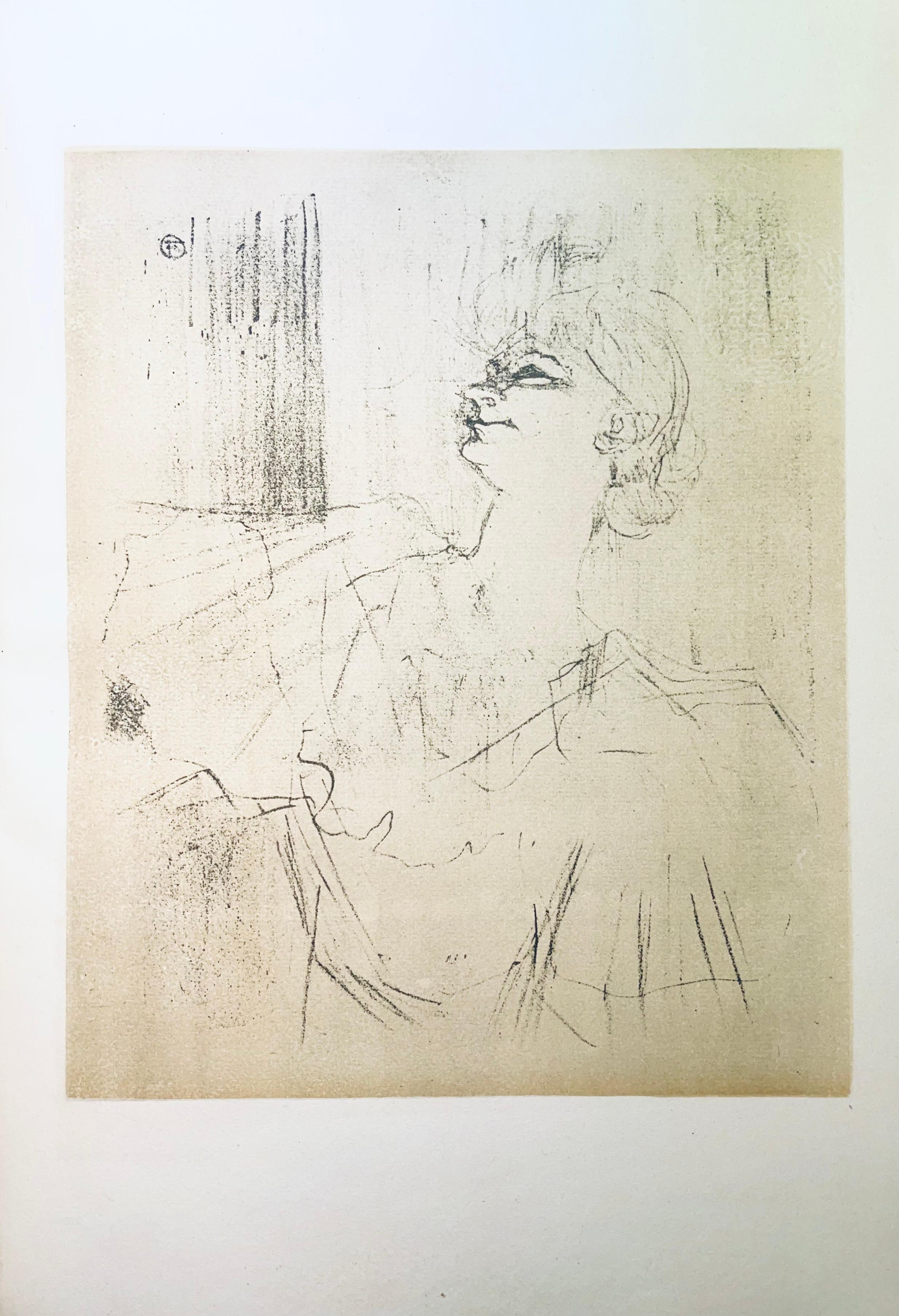 Medium: Lithograph and stencil on vélin Polifilo paper
Year: 1947
Paper Size: 13.78 x 10.24 inches
Inscription: Signed in the plate and unnumbered, as issued
Notes: From the folio, Images de Lautrec, 21 Planches en Couleurs, Collezione