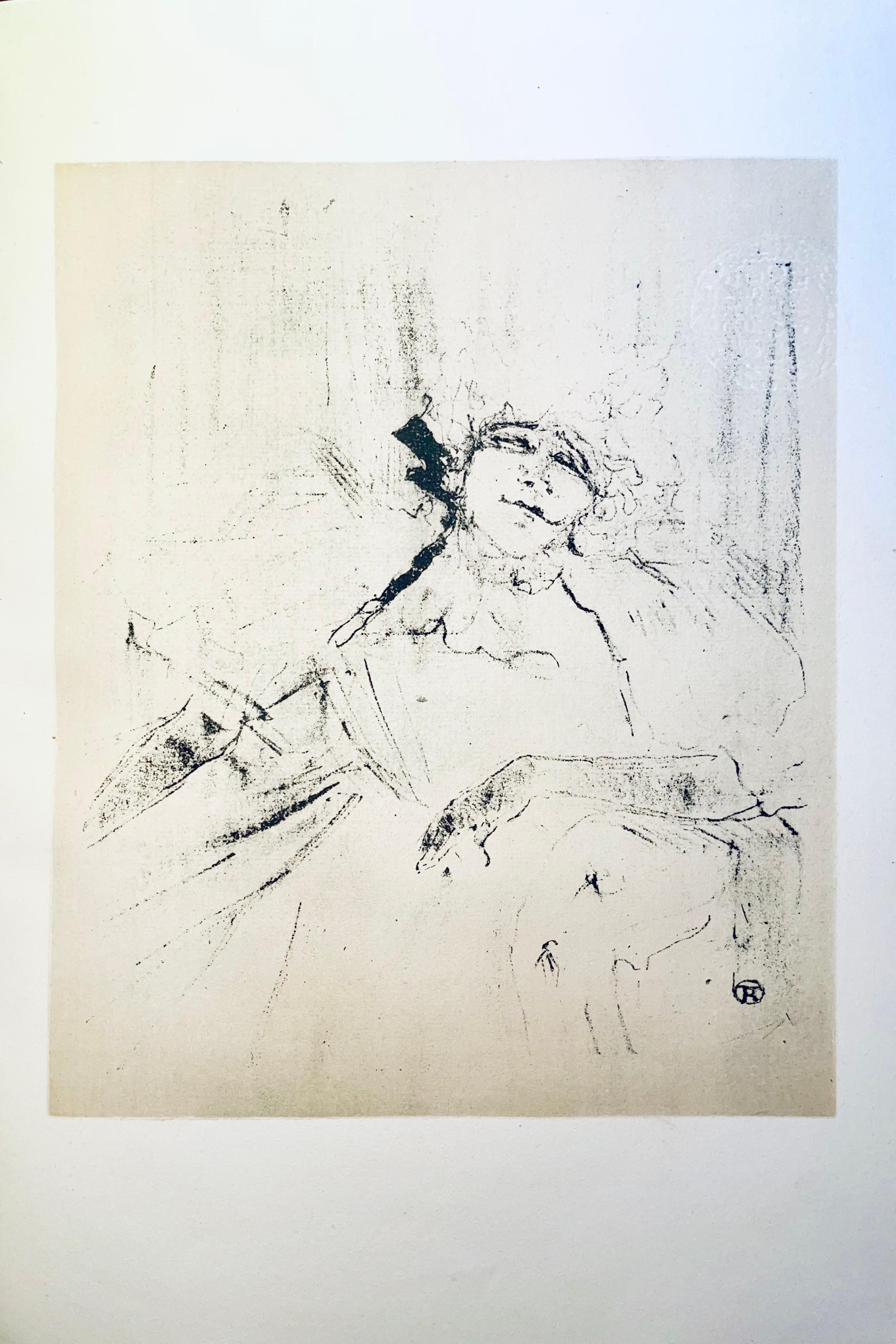 Medium: Lithograph and stencil on vélin Polifilo paper
Year: 1947
Paper Size: 13.78 x 10.24 inches
Inscription: Signed in the plate and unnumbered, as issued
Notes: From the folio, Images de Lautrec, 21 Planches en Couleurs, Collezione