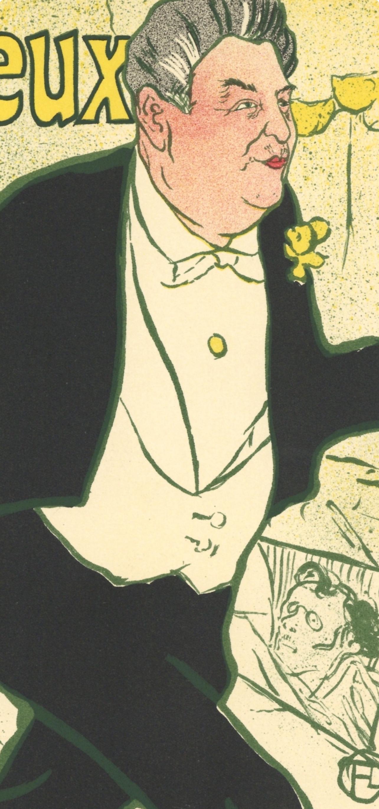 Toulouse-Lautrec, Komposition, Les Affiches De Toulouse-Lautrec (nach) (Orange), Figurative Print, von Henri de Toulouse-Lautrec