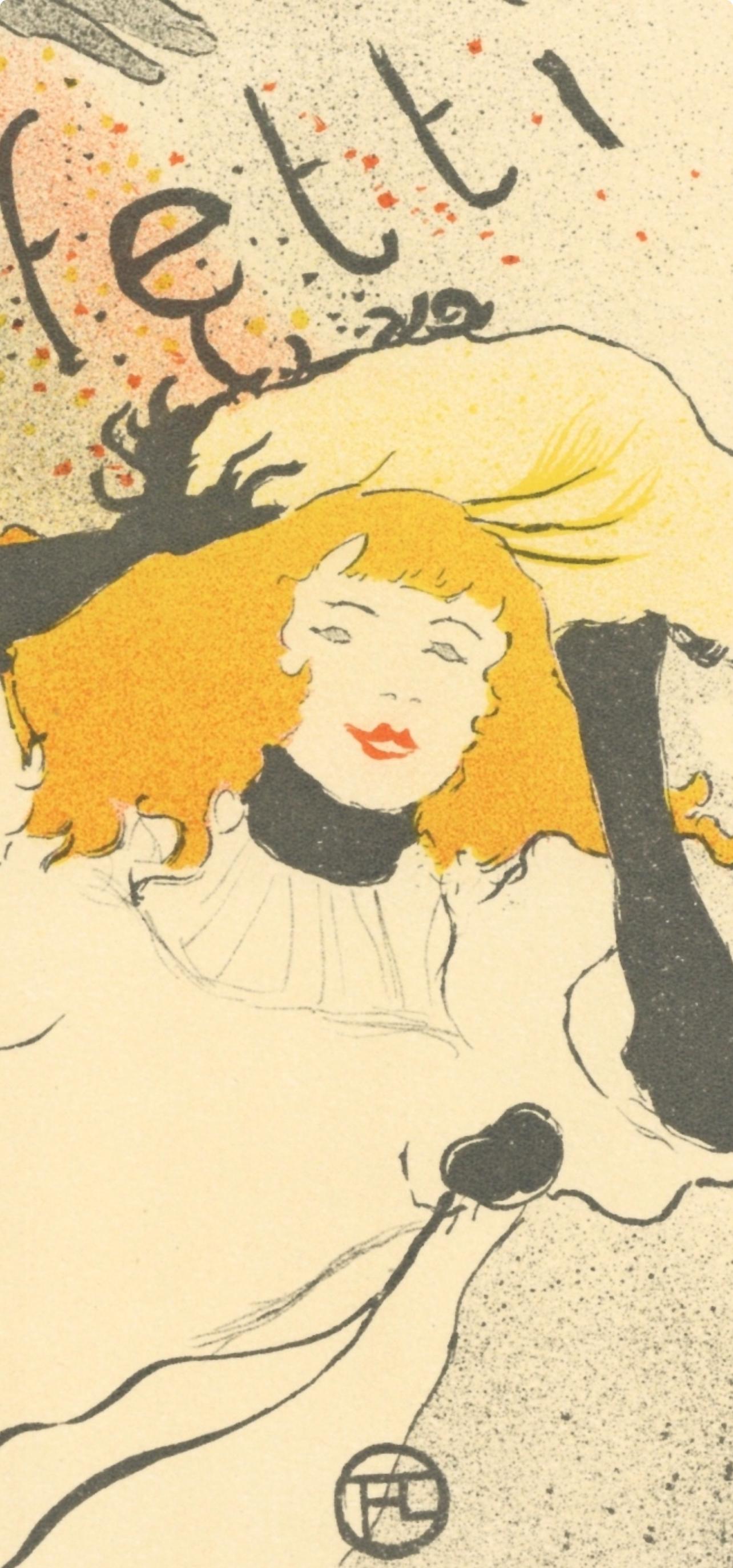 Toulouse-Lautrec, Composition, Les Affiches de Toulouse-Lautrec (après) - Orange Figurative Print par Henri de Toulouse-Lautrec