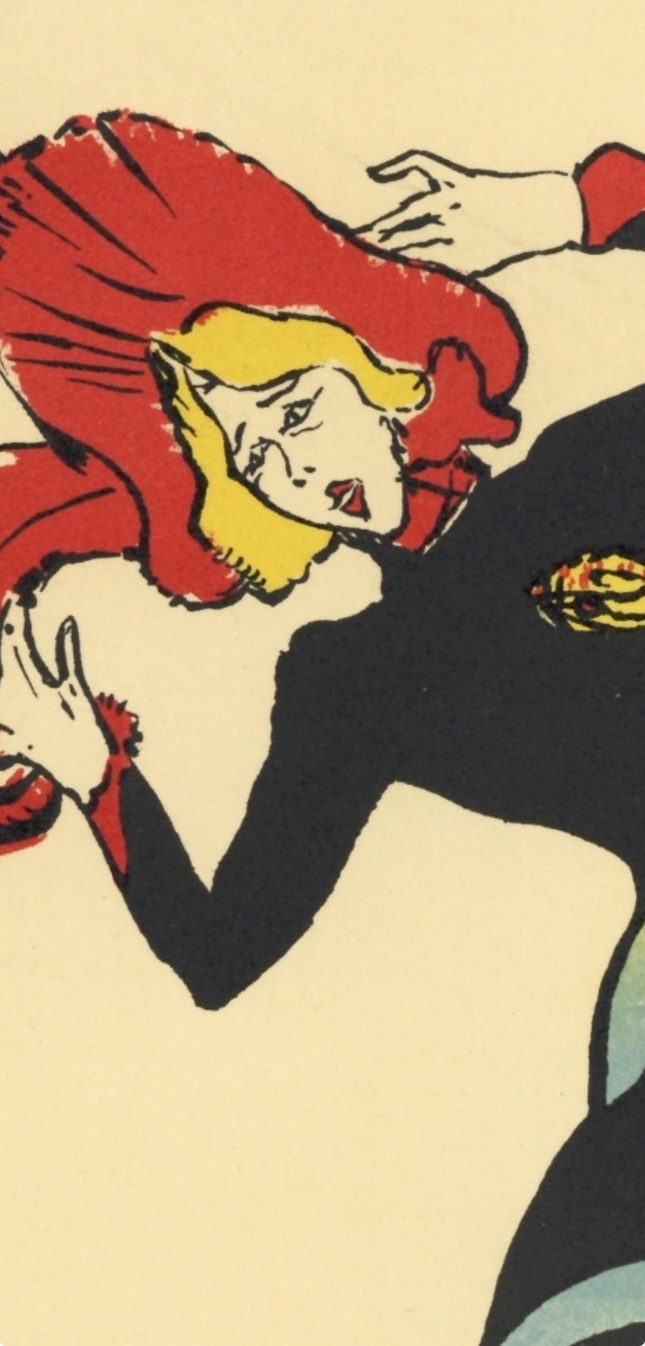 Toulouse-Lautrec, Composition, Les Affiches De Toulouse-Lautrec (after) - Orange Landscape Print by Henri de Toulouse-Lautrec