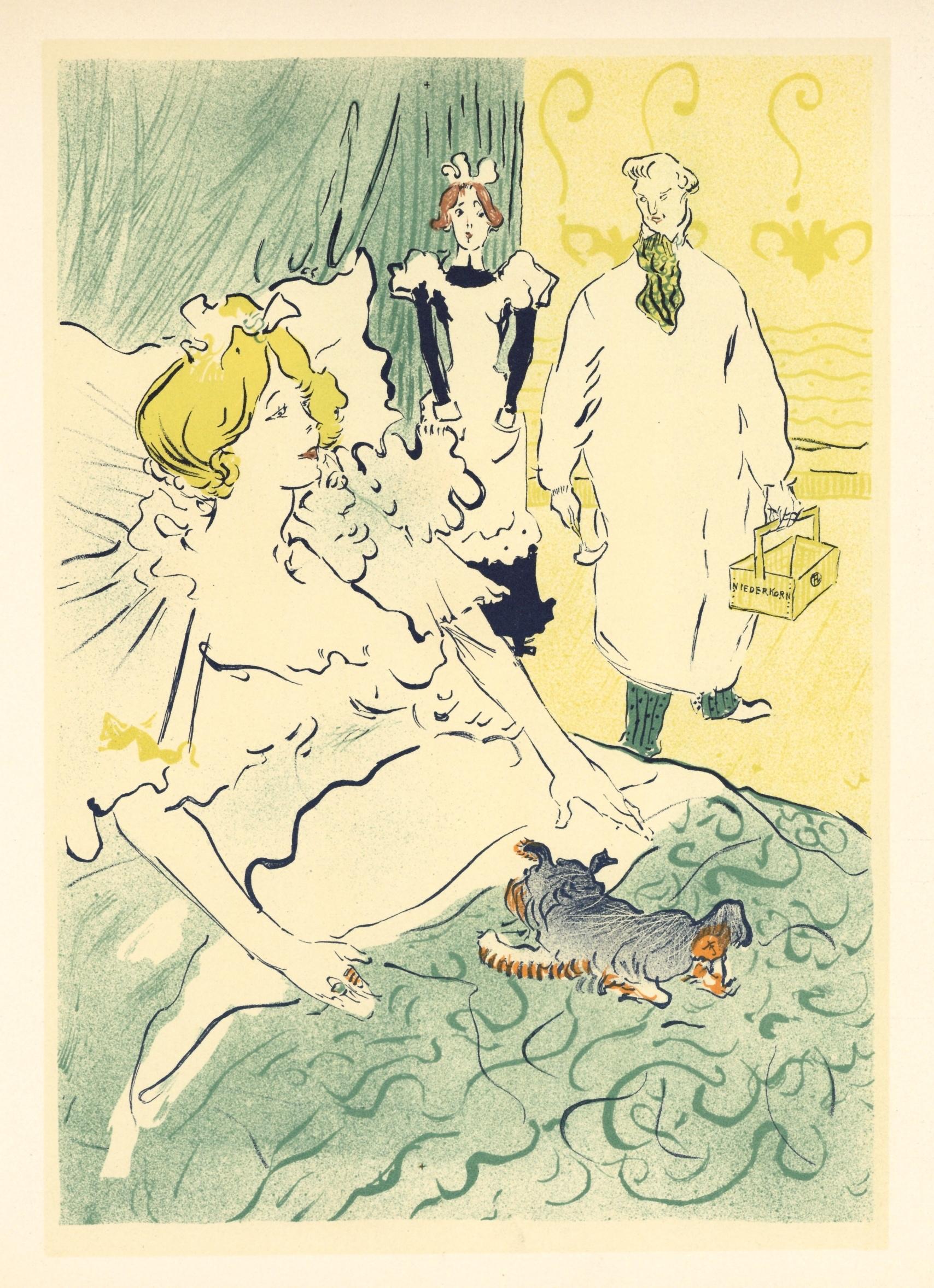 Medium: Lithograph on grand vélin Filigrané a sa marque paper
Year: 1950
Paper Size: 12.5 x 9.75 inches; image size: 11.42 x 7.87 inches
Inscription: Unsigned and unnumbered, as issued
Notes: From the album, Les Affiches De Toulouse-Lautrec, 1950.