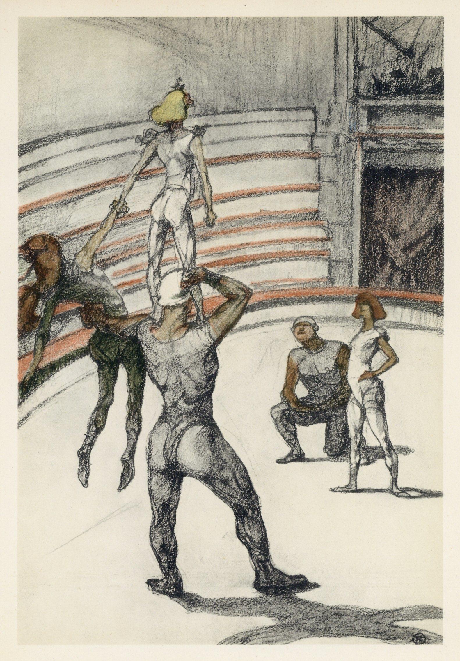 Toulouse-Lautrec, Composition, The Circus by Toulouse-Lautrec (after) - Beige Landscape Print by Henri de Toulouse-Lautrec