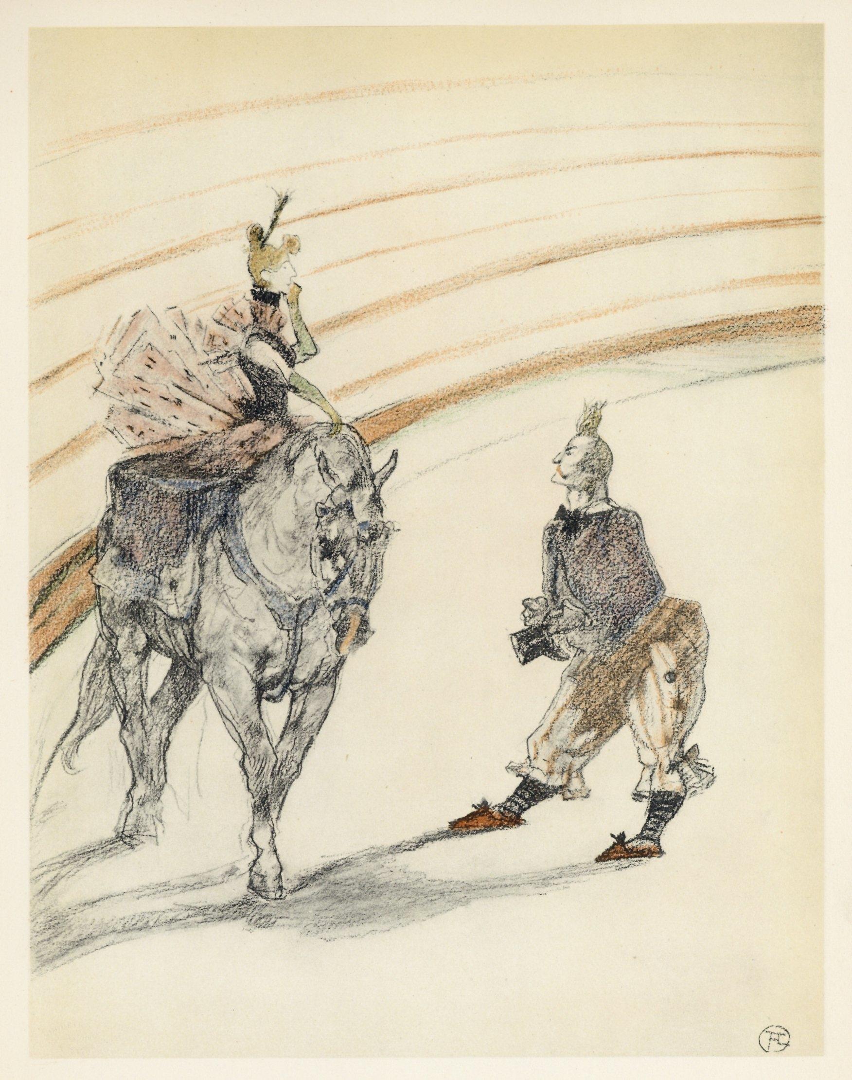 Toulouse-Lautrec, Composition, The Circus by Toulouse-Lautrec (after) - Beige Landscape Print by Henri de Toulouse-Lautrec