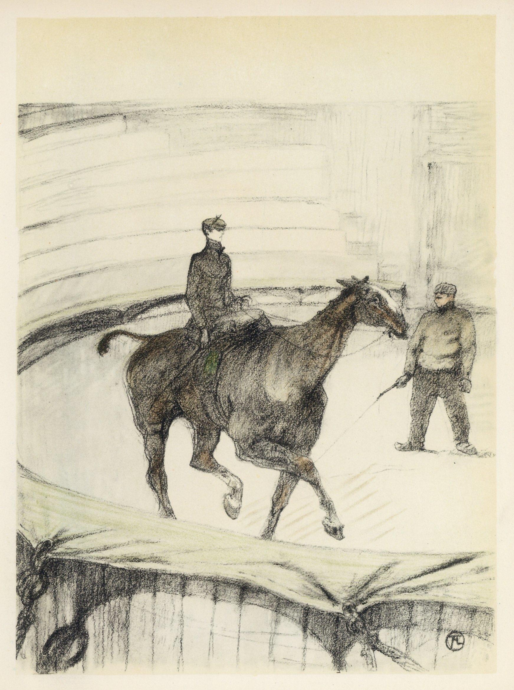 Toulouse-Lautrec, Composition, Le cirque de Toulouse-Lautrec (après) - Beige Figurative Print par Henri de Toulouse-Lautrec