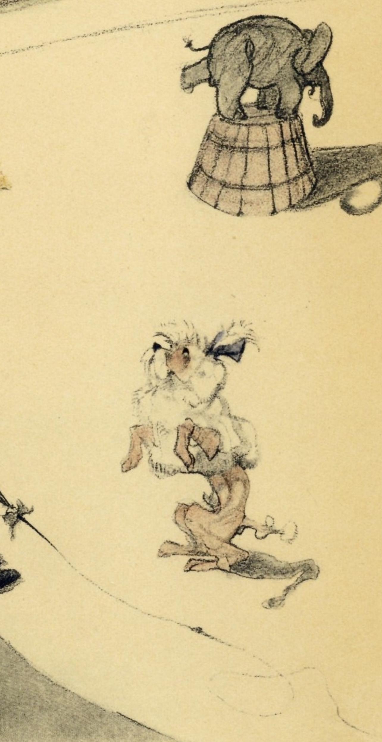Toulouse-Lautrec, Composition, The Circus by Toulouse-Lautrec (after) - Beige Figurative Print by Henri de Toulouse-Lautrec