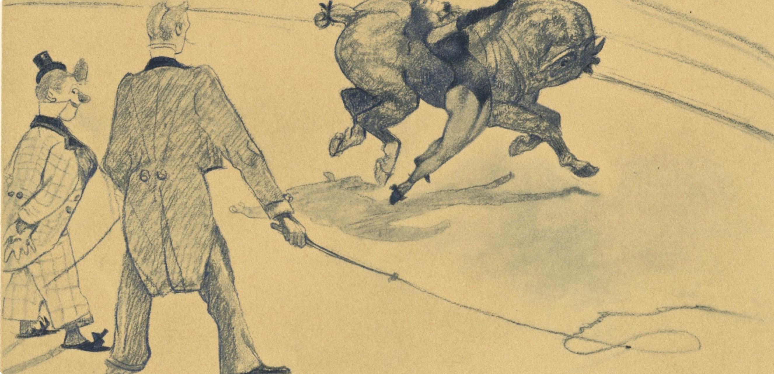 Toulouse-Lautrec, Komposition, Der Zirkus von Toulouse-Lautrec (nach) (Beige), Landscape Print, von Henri de Toulouse-Lautrec