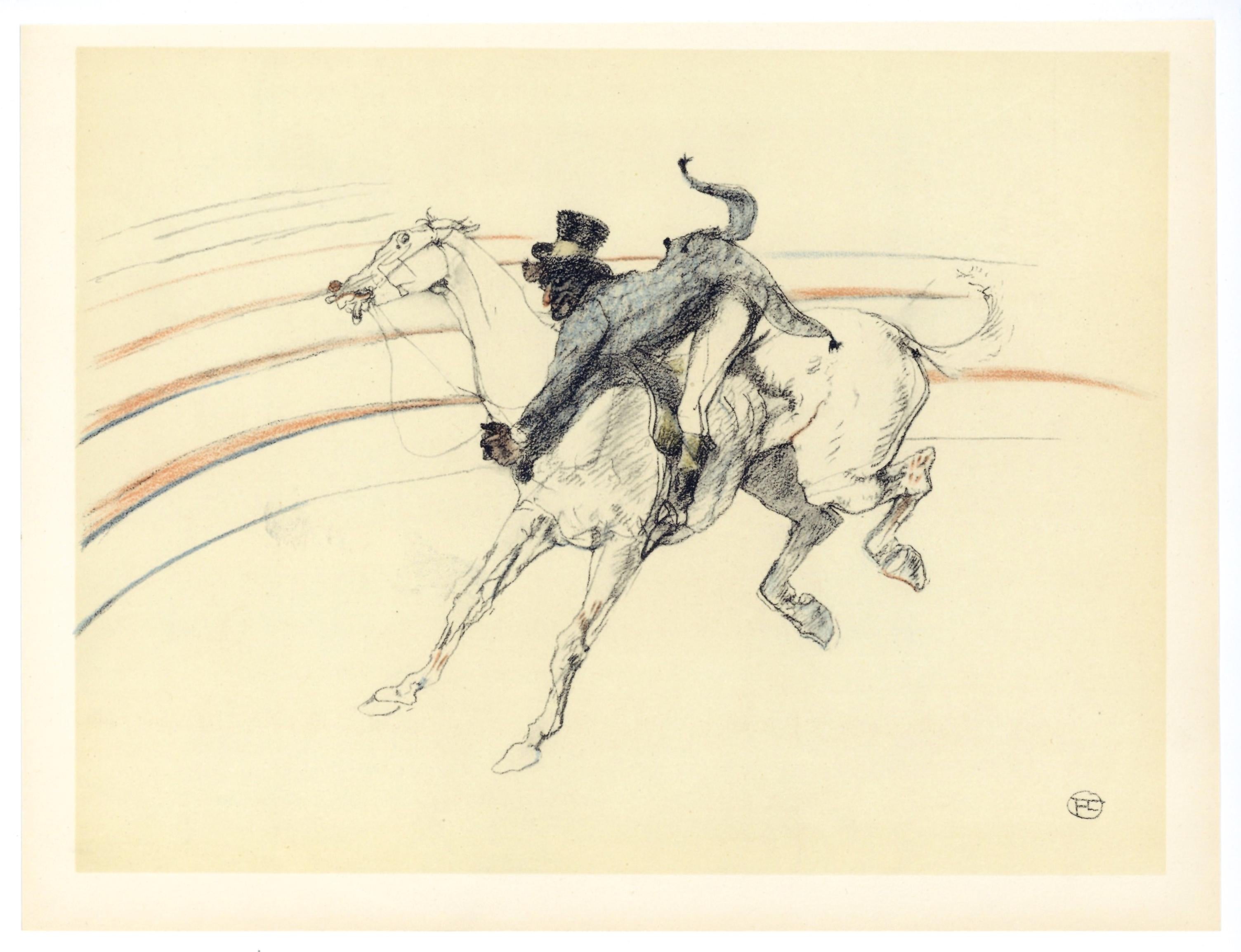 Toulouse-Lautrec, Composition, The Circus by Toulouse-Lautrec (after) - White Figurative Print by Henri de Toulouse-Lautrec