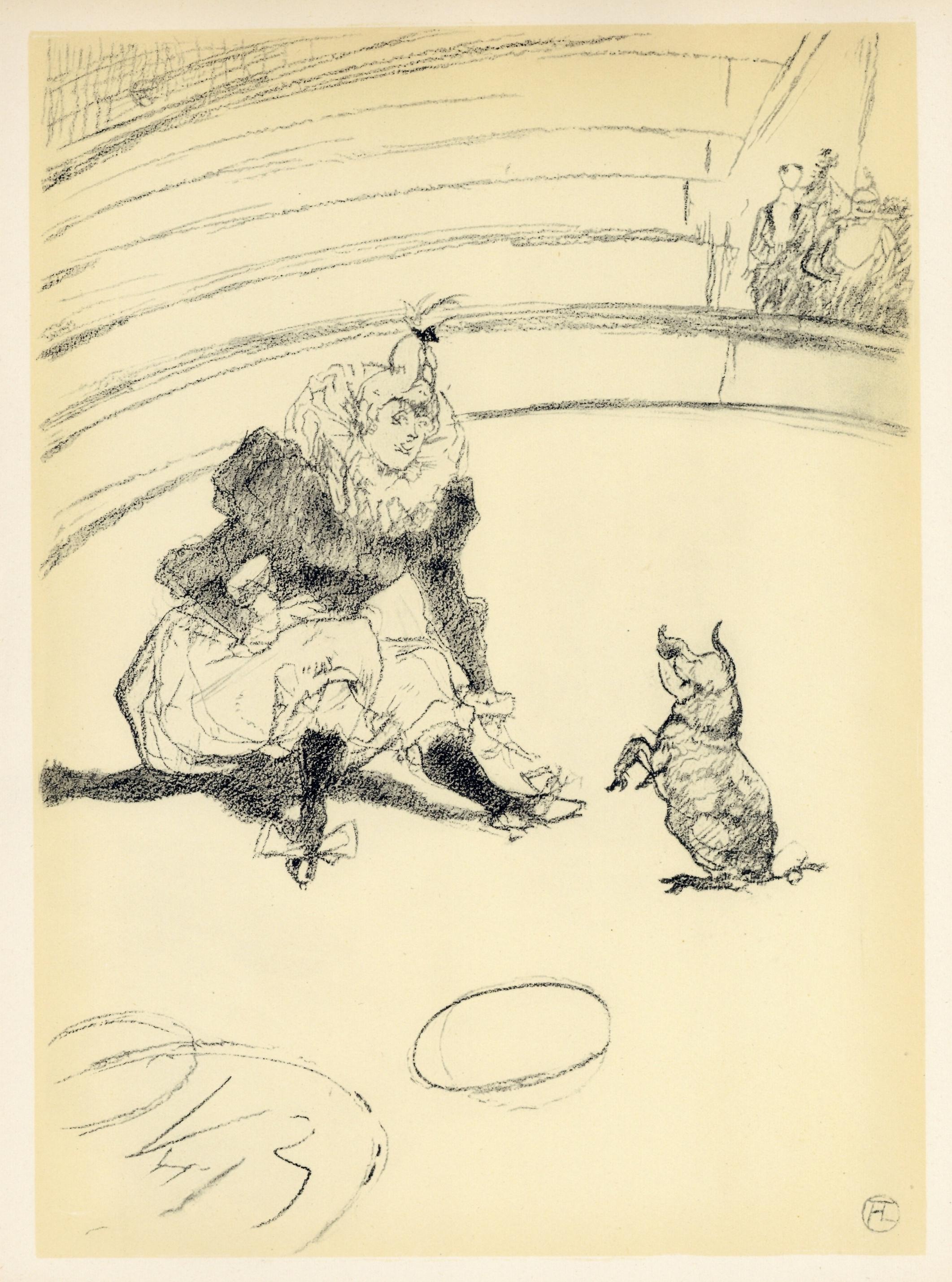 Medium: Lithograph on vélin paper
Year: 1952
Paper Size: 12.125 x 9.25 inches
Inscription: Signed in the plate and unnumbered, as issued
Notes: From the album, The Circus by Toulouse-Lautrec, 1952. Published the Paris Book Center, Inc., New York, in