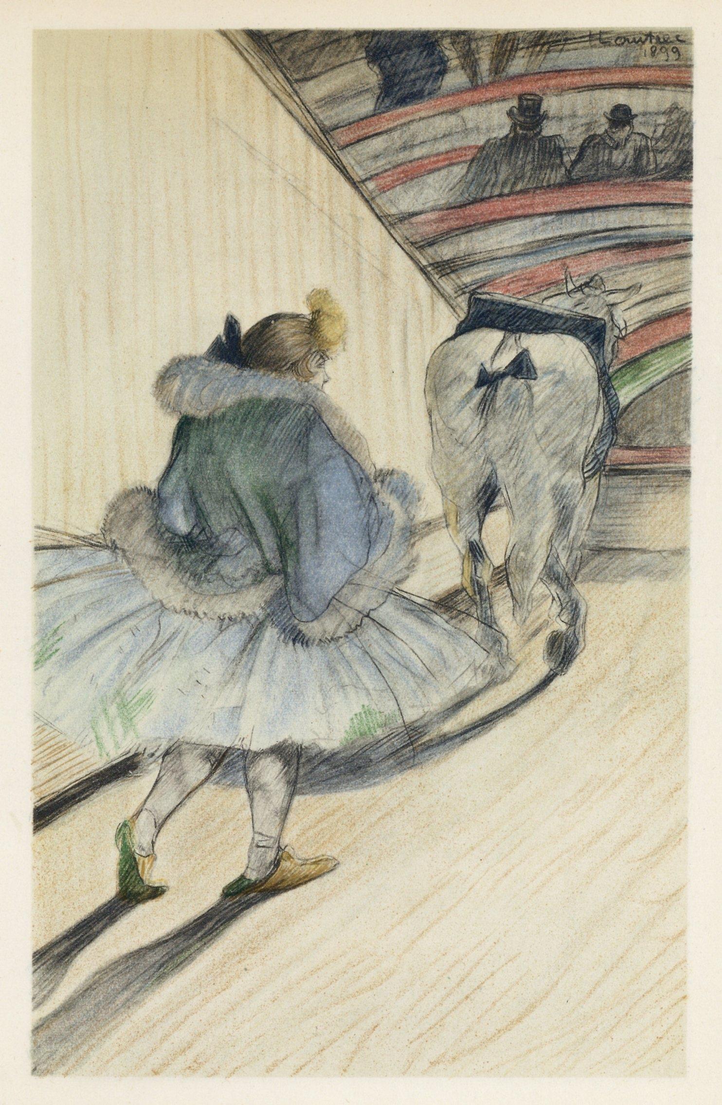 Medium: Lithograph on vélin paper
Year: 1952
Paper Size: 12.125 x 9.25 inches
Inscription: Signed in the plate and unnumbered, as issued
Notes: From the album, The Circus by Toulouse-Lautrec, 1952. Published the Paris Book Center, Inc., New York, in
