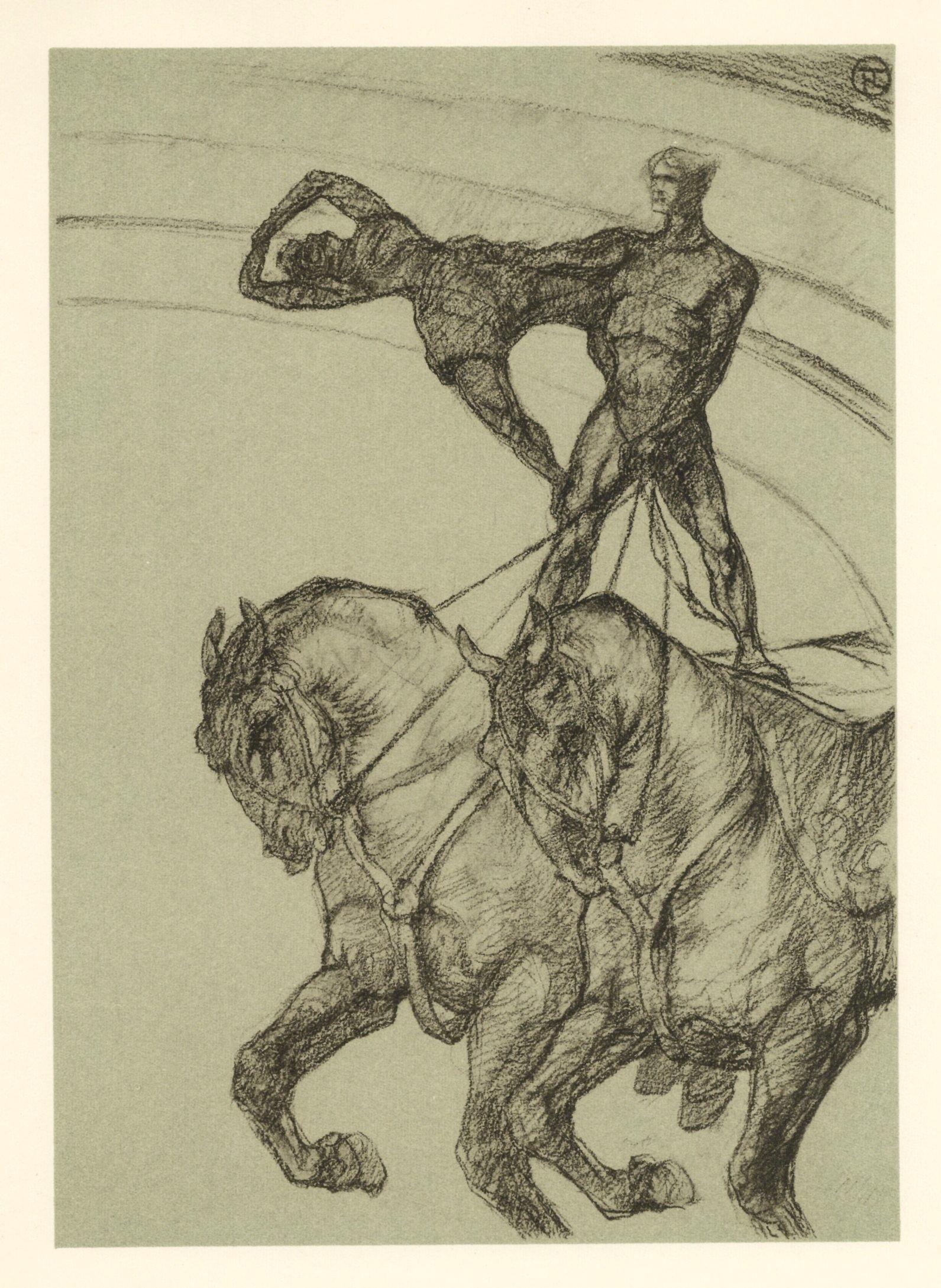 Support : Lithographie sur papier vélin
Année : 1952
Taille du papier : 12.125 x 9.25 pouces
Inscription : Signée dans la plaque et non numérotée, telle qu'émise.
Notes : Extrait de l'album Le Cirque de Toulouse-Lautrec, 1952. Publié par le Paris