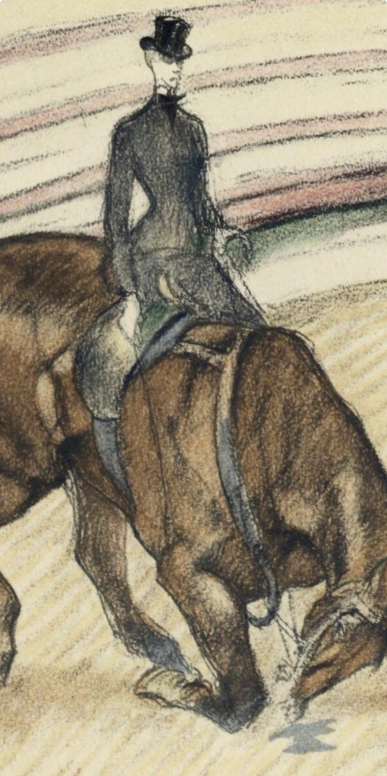 Medium: Lithograph on vélin paper
Year: 1952
Paper Size: 12.125 x 9.25 inches
Inscription: Signed in the plate and unnumbered, as issued
Notes: From the album, The Circus by Toulouse-Lautrec, 1952. Published the Paris Book Center, Inc., New York, in