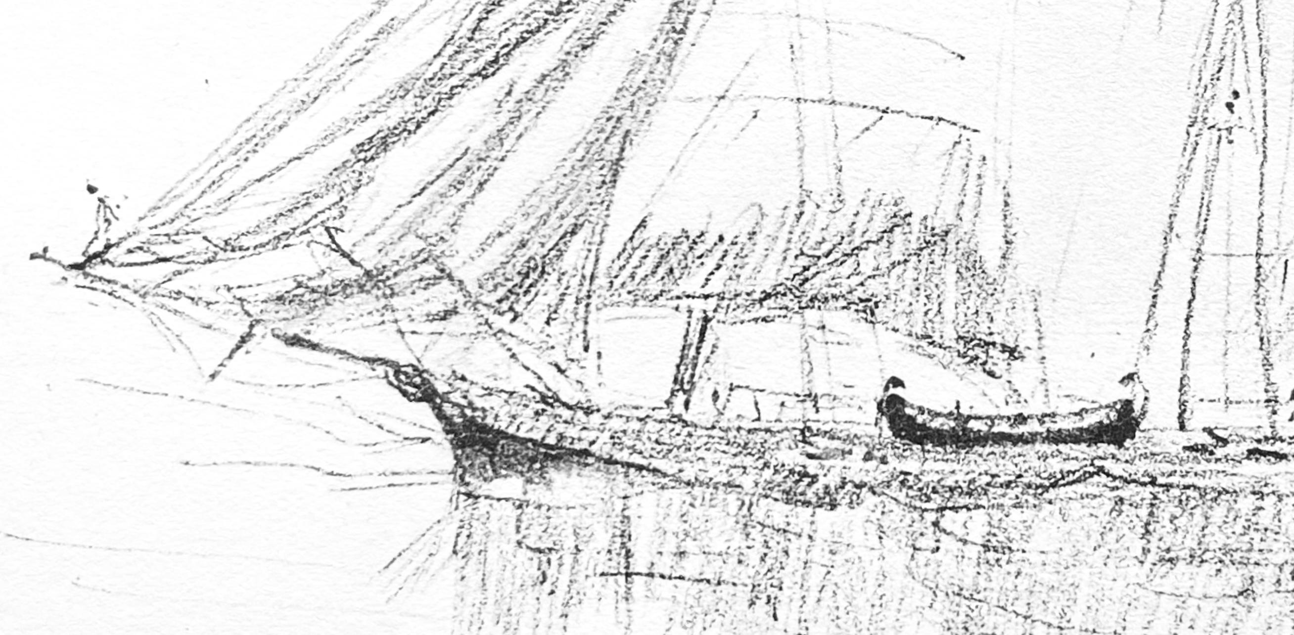 Toulouse-Lautrec, Composition, Toulouse-Lautrec, Album De Marine (after) - Gray Landscape Print by Henri de Toulouse-Lautrec