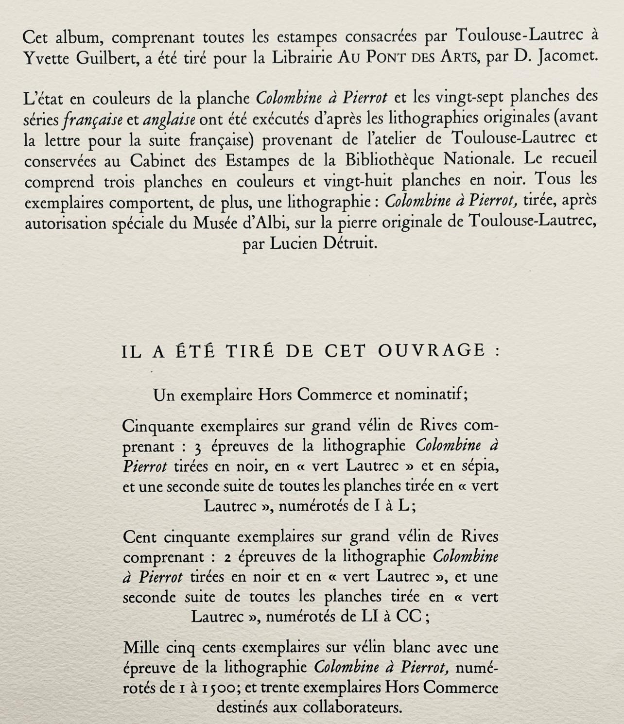 Toulouse-Lautrec, Composition, Yvette Guilbert vue par Toulouse-Lautrec (after) For Sale 6
