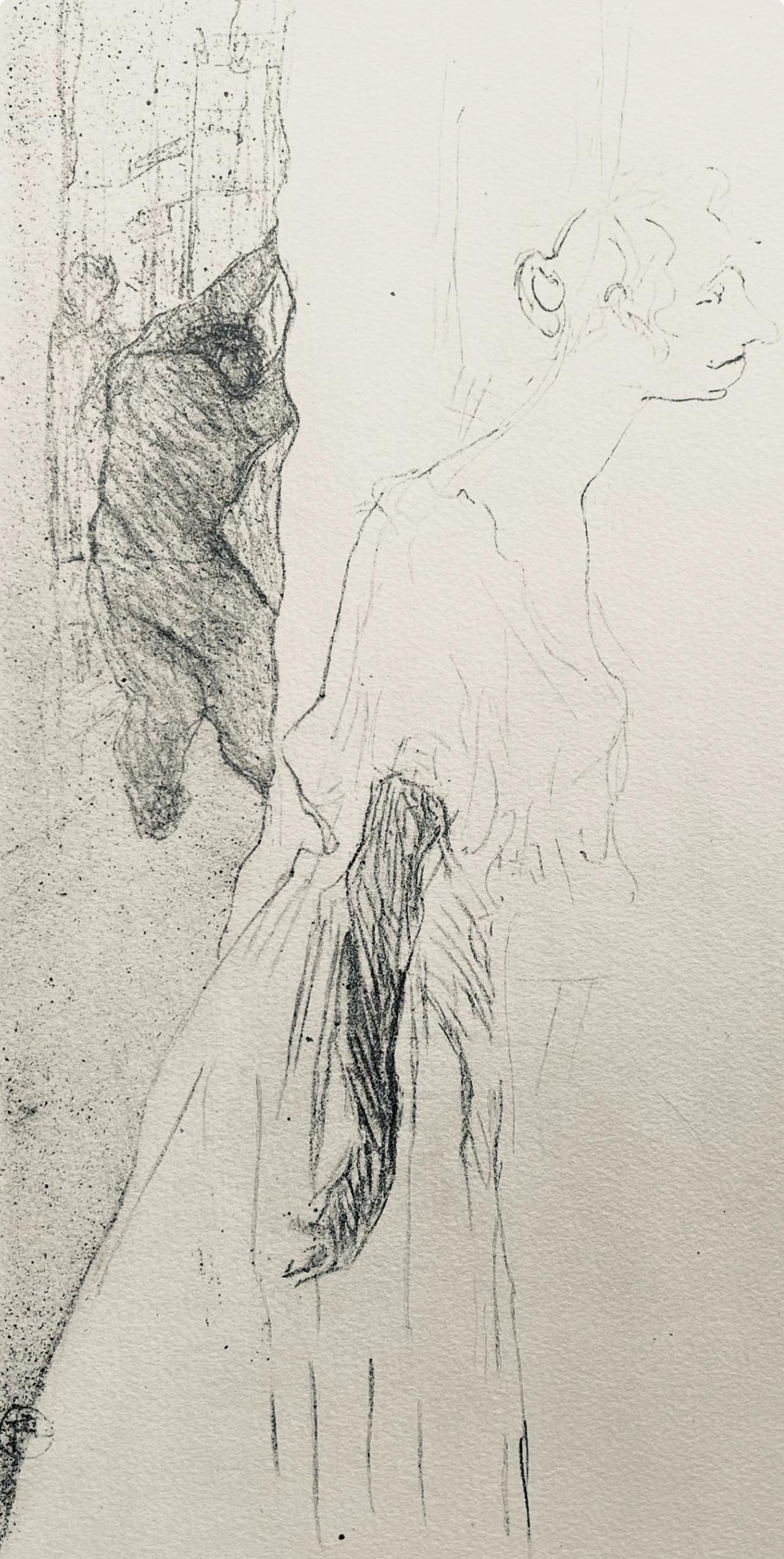 Toulouse-Lautrec, Composition, Yvette Guilbert vue de Toulouse-Lautrec (après) - Print de Henri de Toulouse-Lautrec