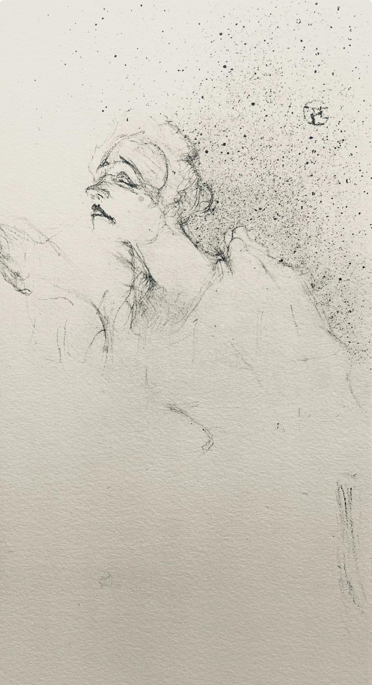 Toulouse-Lautrec, Composition, Yvette Guilbert vue de Toulouse-Lautrec (après) - Print de Henri de Toulouse-Lautrec