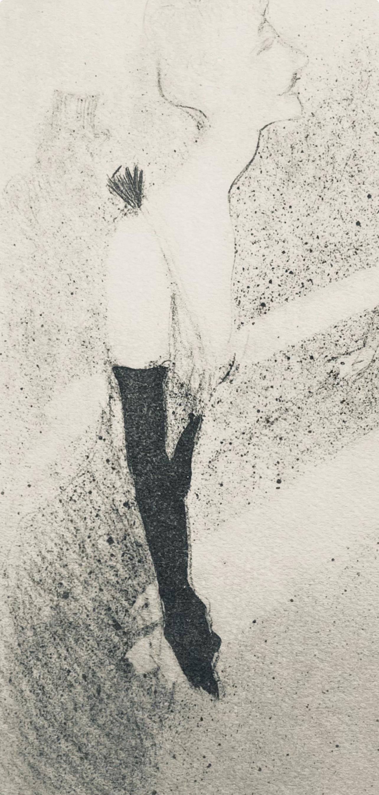 Toulouse-Lautrec, Composition, Yvette Guilbert vue de Toulouse-Lautrec (après) - Post-impressionnisme Print par Henri de Toulouse-Lautrec
